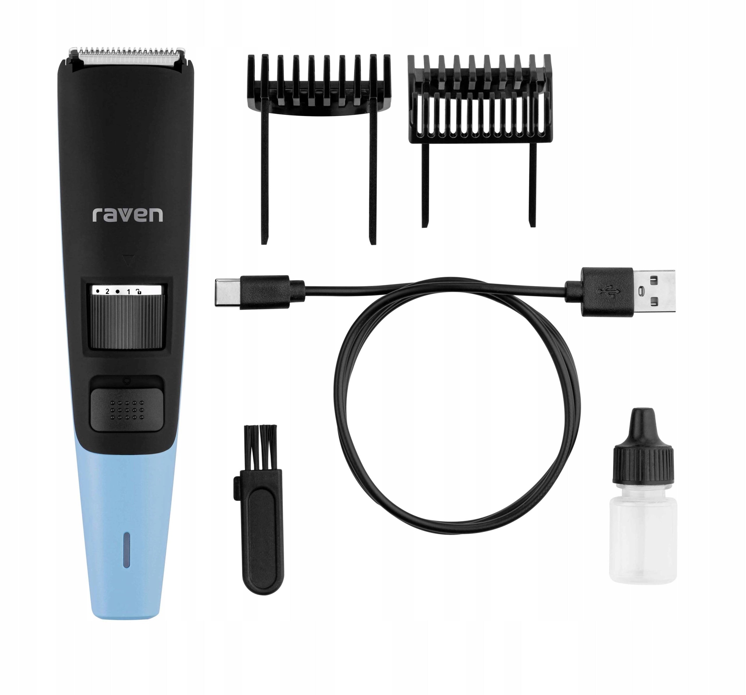 Trimmer Raven EST010 for hair and beard 2 caps 90min 0,5-20mm Oil