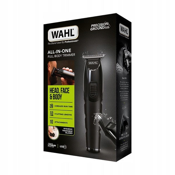 Trimmer WAHL All in One 210 min work Waterproof tips Powerful battery Dominant color black