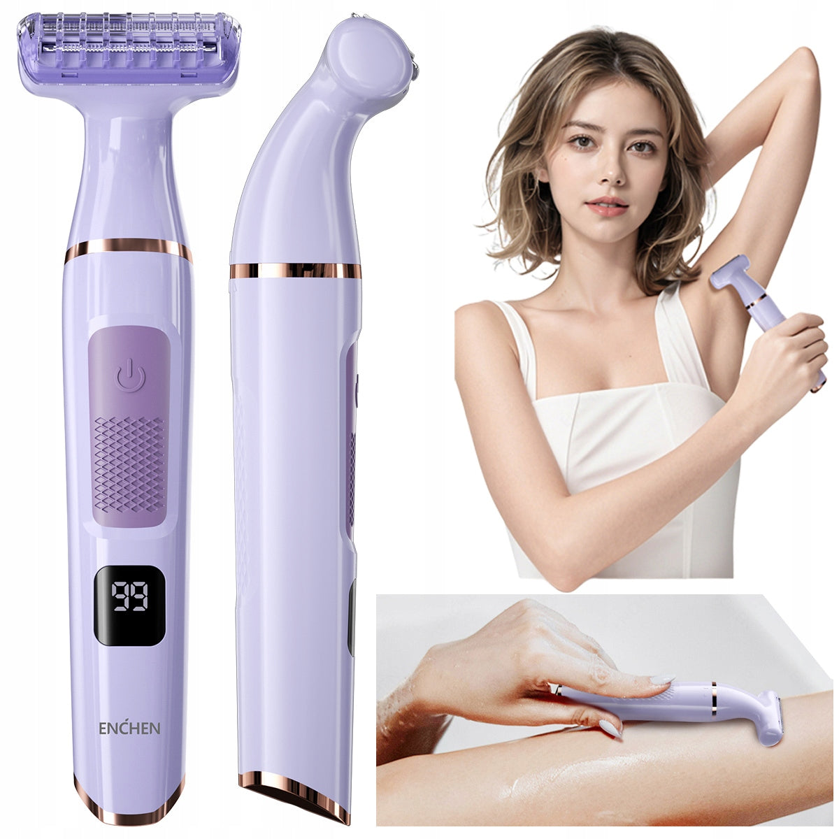 Trimmer Women's Bikini Clipper Armpit Leg USB-C ENCHEN A1 Batteries included no
