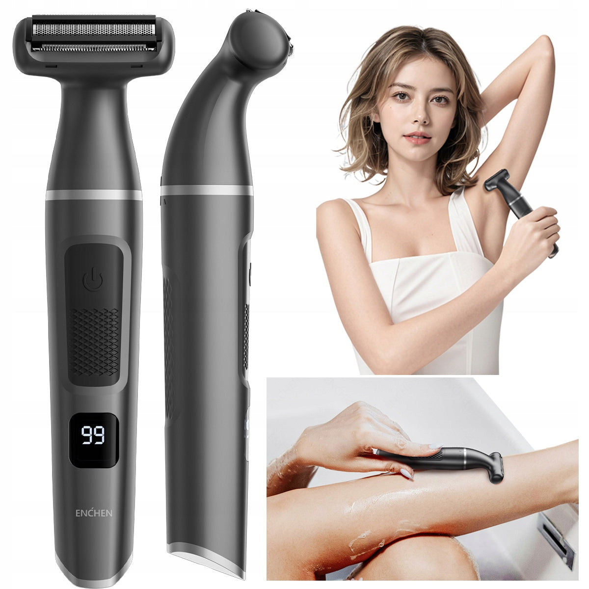 Trimmer Women's Bikini Clipper Armpit Leg USB-C ENCHEN A1 Batteries included no