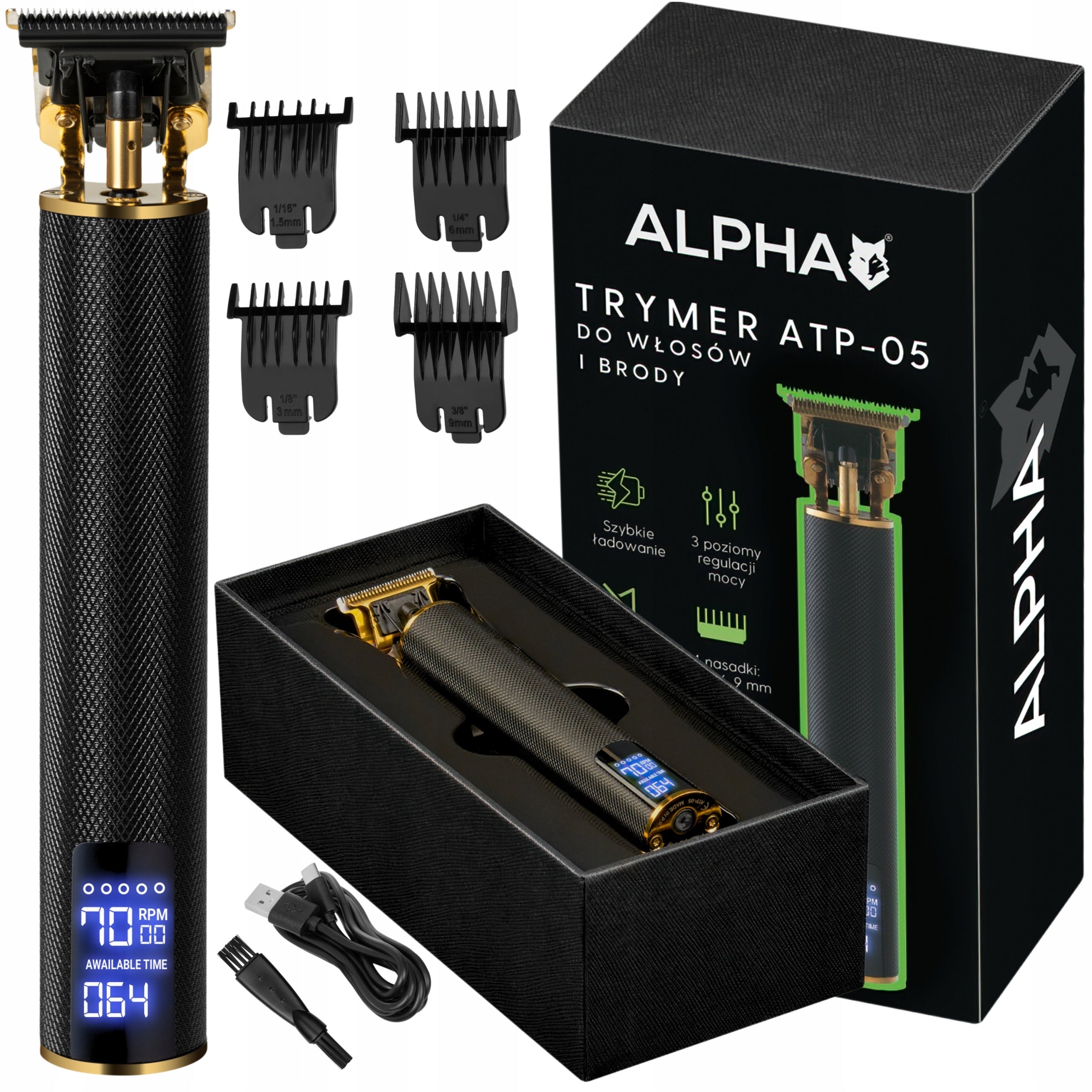 Trimmer for Beard Alpha Pro - Hair and Head Trimmer and Shaving Machine