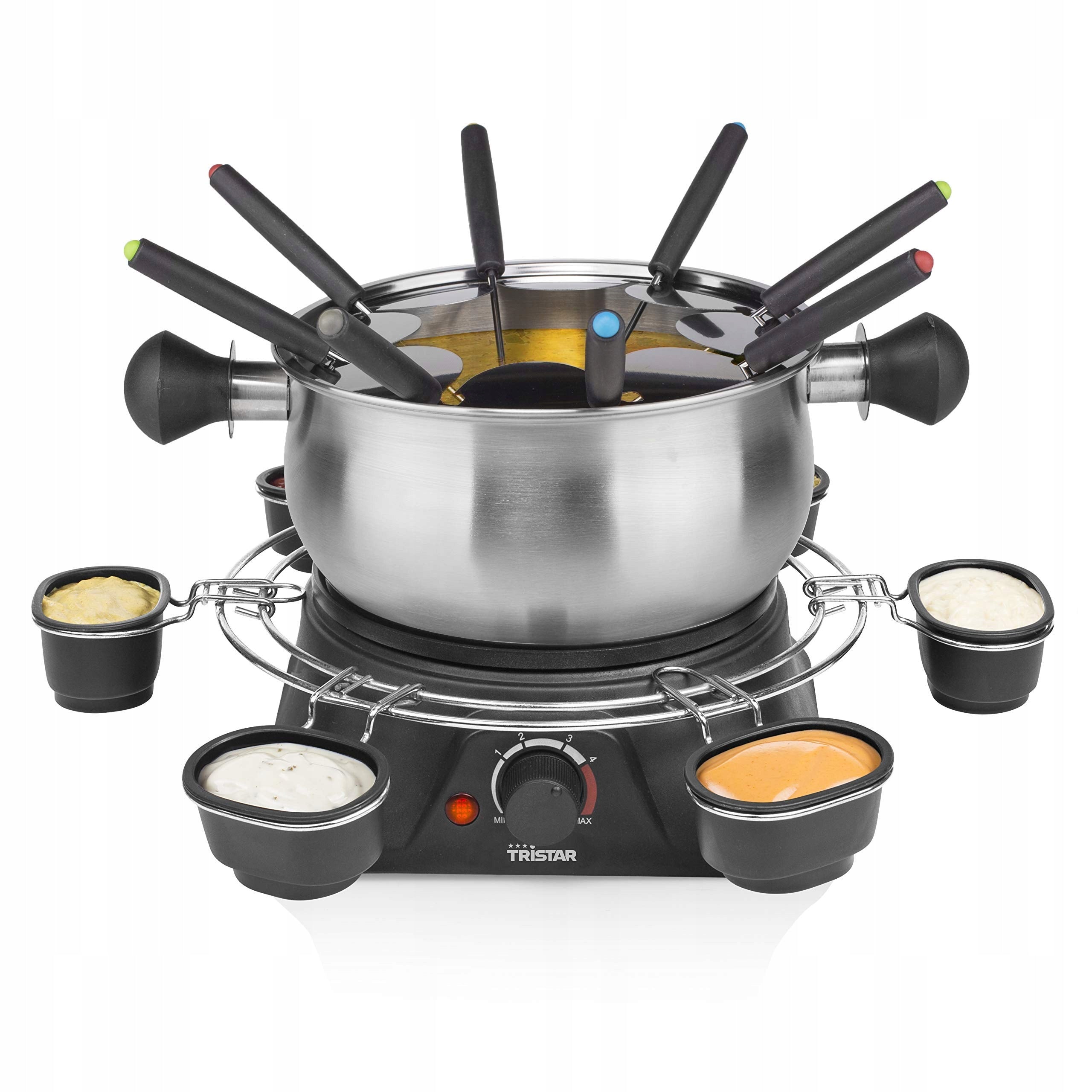 Tristar FO-1109 fondue set 1,3 l, 8 forks, 1400W, steel Brand Tristar