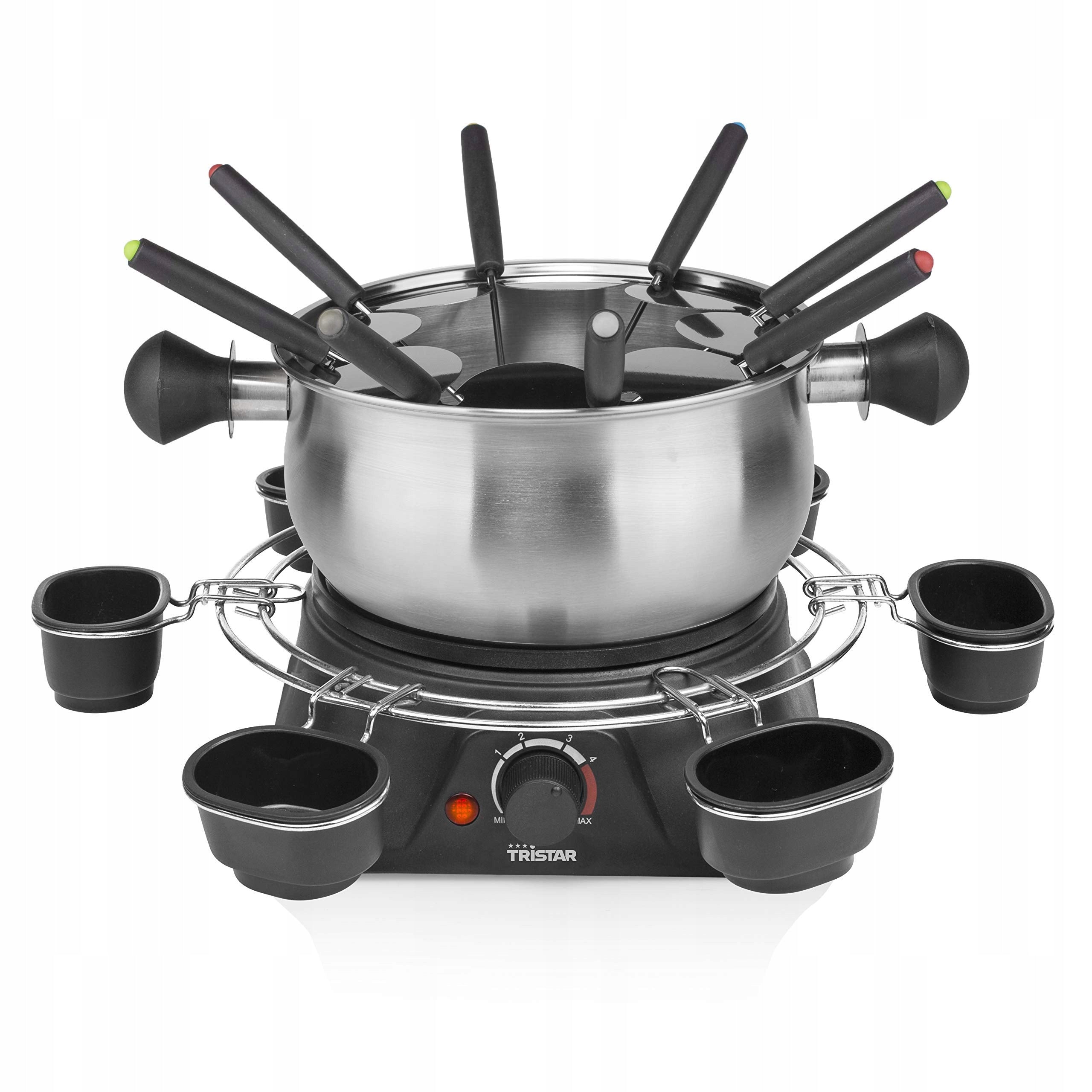 Tristar FO-1109 fondue set 1,3 l, 8 forks, 1400W, steel