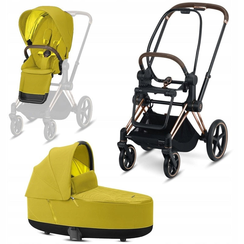 Trolley 2in1 Cybex PRIAM 2.0 Mustard Yellow on frame Rose Gold HYBRID Manufacturer code 520000681