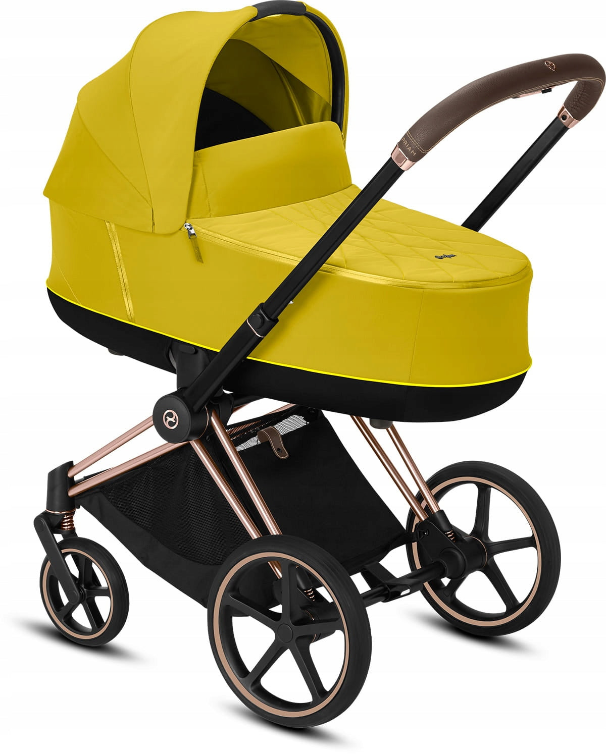 Trolley 2in1 Cybex PRIAM 2.0 Mustard Yellow on frame Rose Gold HYBRID