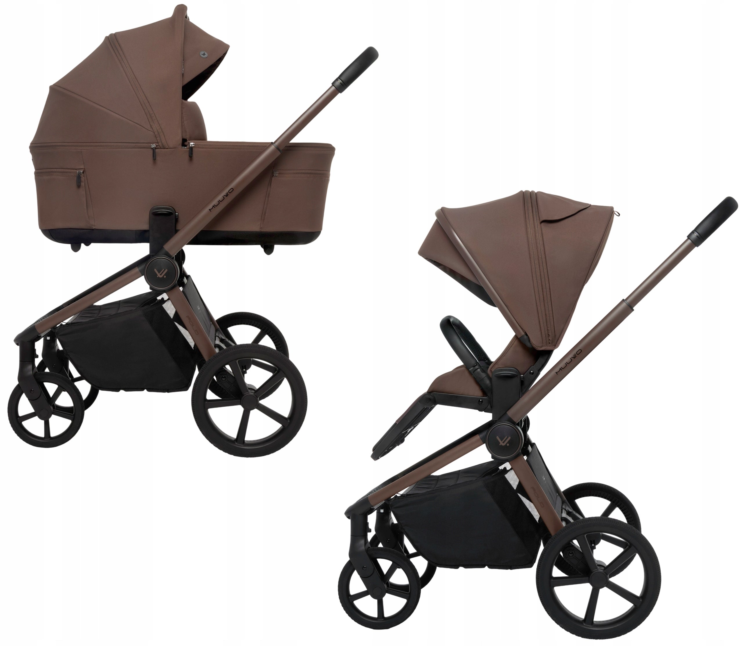 Trolley 2in1 Muuvo Fold Dark Chocolate + car seat adapters
