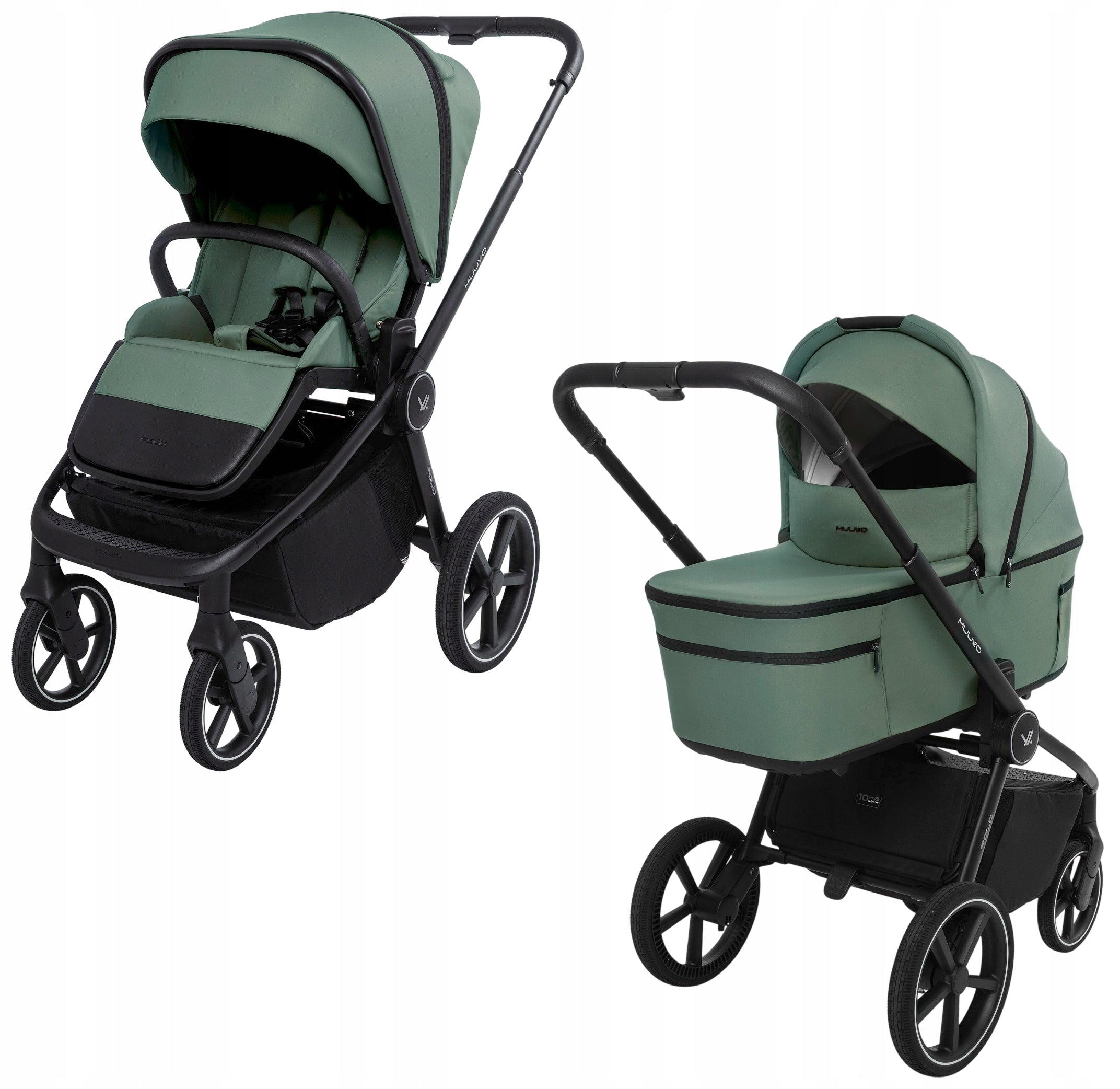 Trolley 2in1 Muuvo Fold Pine Green + adapters for car seat Manufacturer code 5904261051069