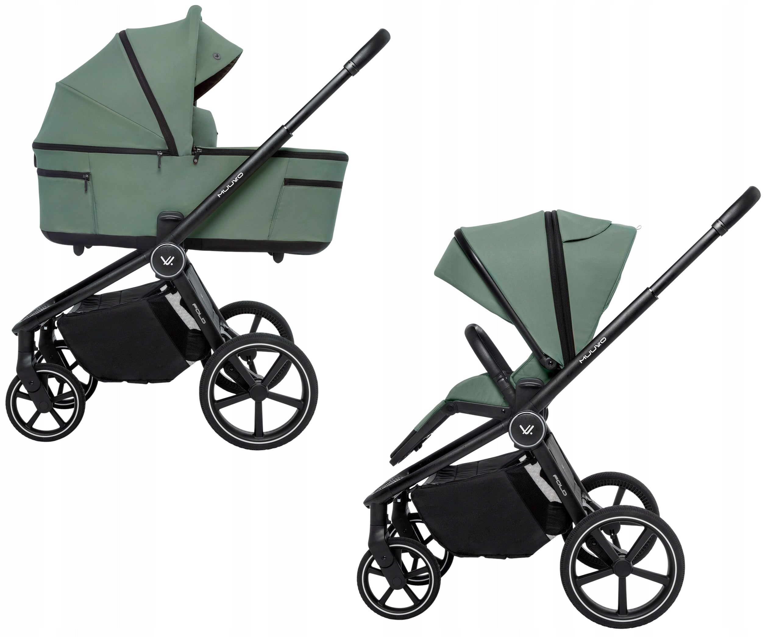 Trolley 2in1 Muuvo Fold Pine Green + adapters for car seat