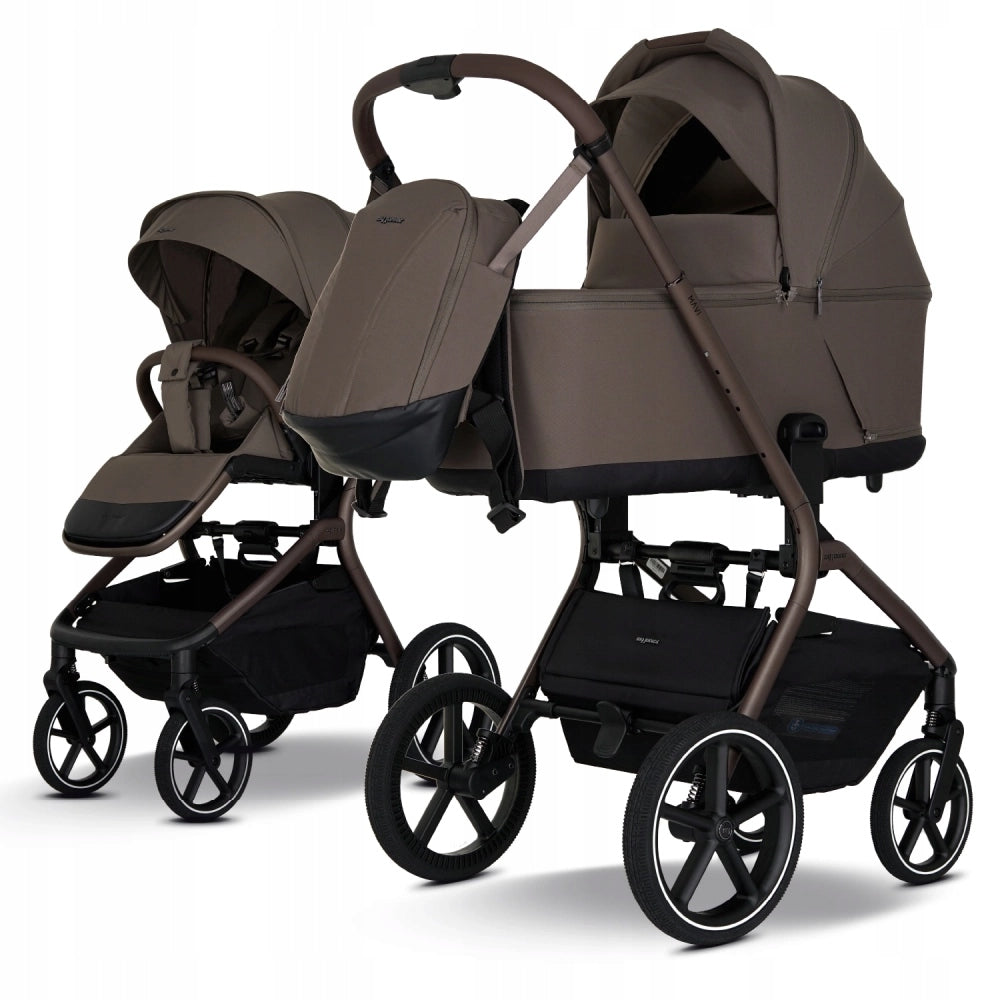 Trolley 2in1 My Junior MAVI Mocca Brown folding with gond + adapters for car seat