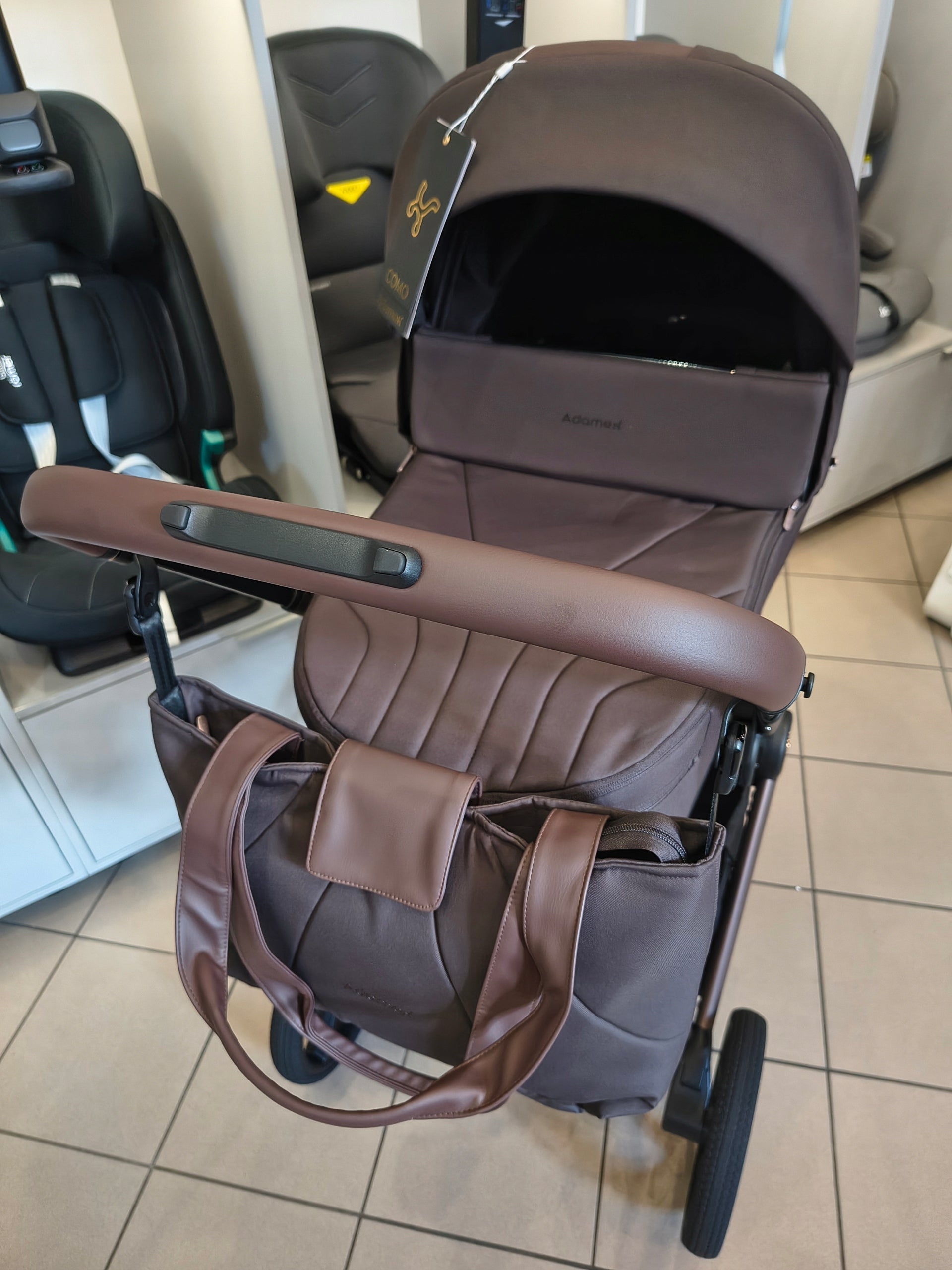 Trolley 2in1 front rear ADAMEX COMO CHOCOLATE BROWN folding gondola Brand Adamex