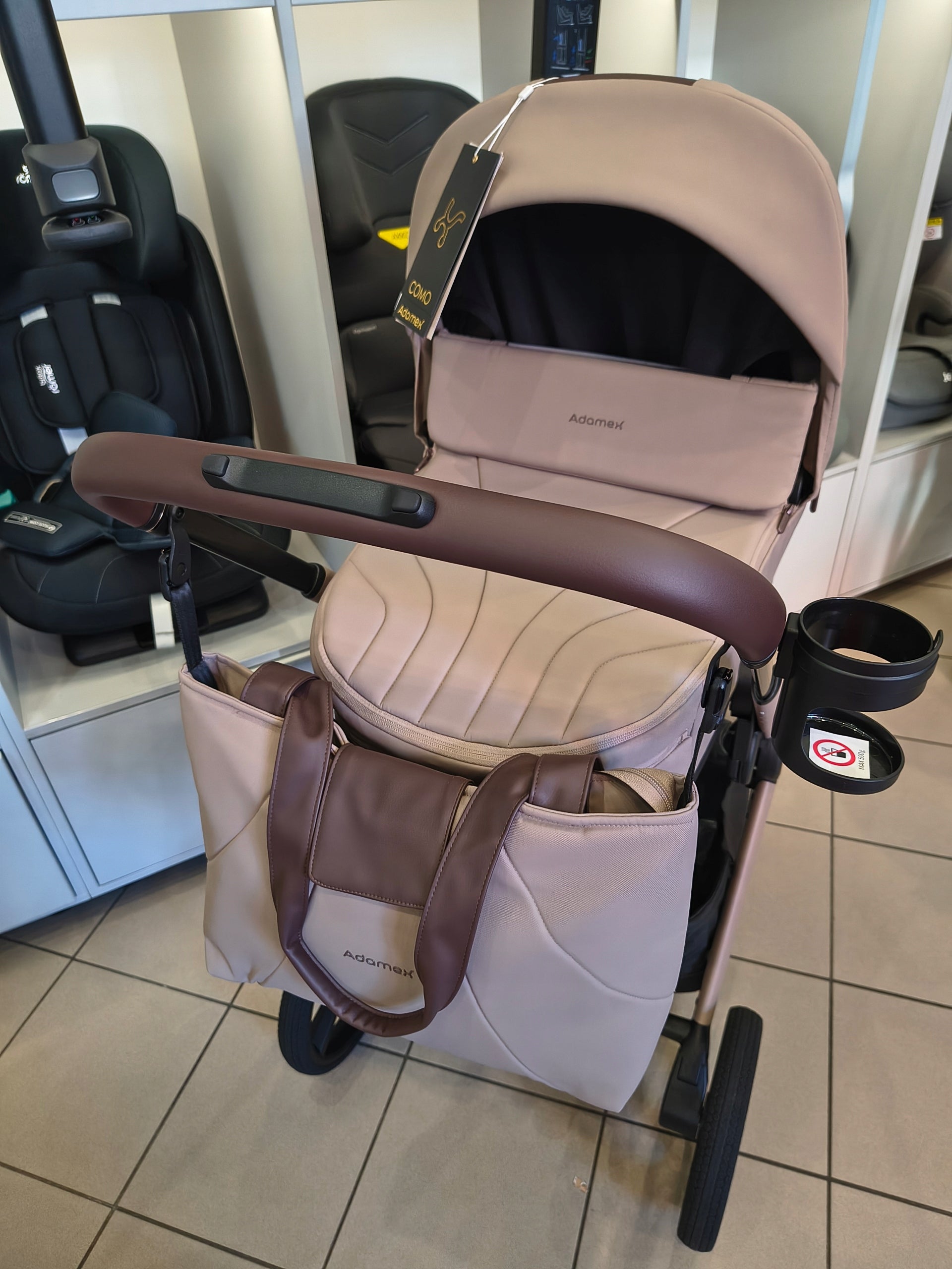 Trolley 2in1 front rear ADAMEX COMO NATURE LATTE folding gondola Brand Adamex