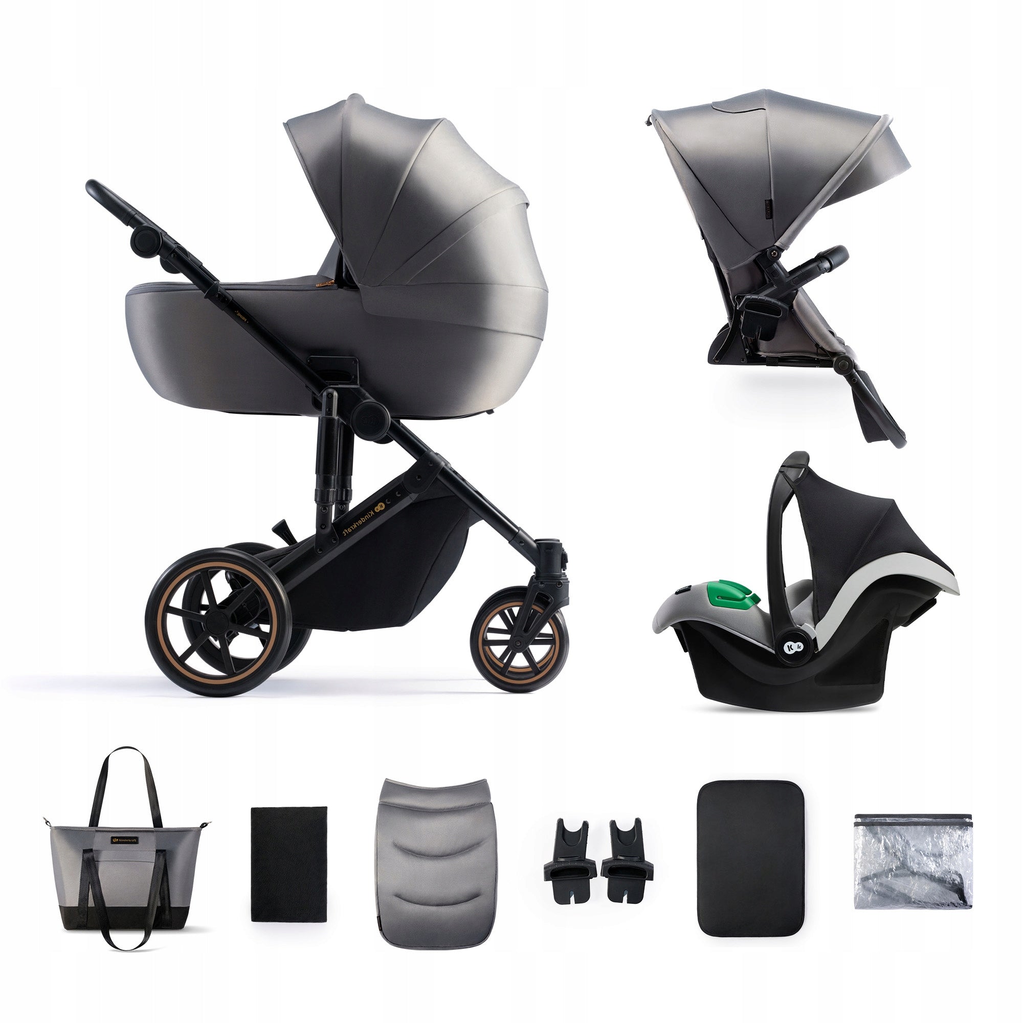 Trolley 3in1 Kinderkraft PRIME 2 + Seat MINK PRO GREY
