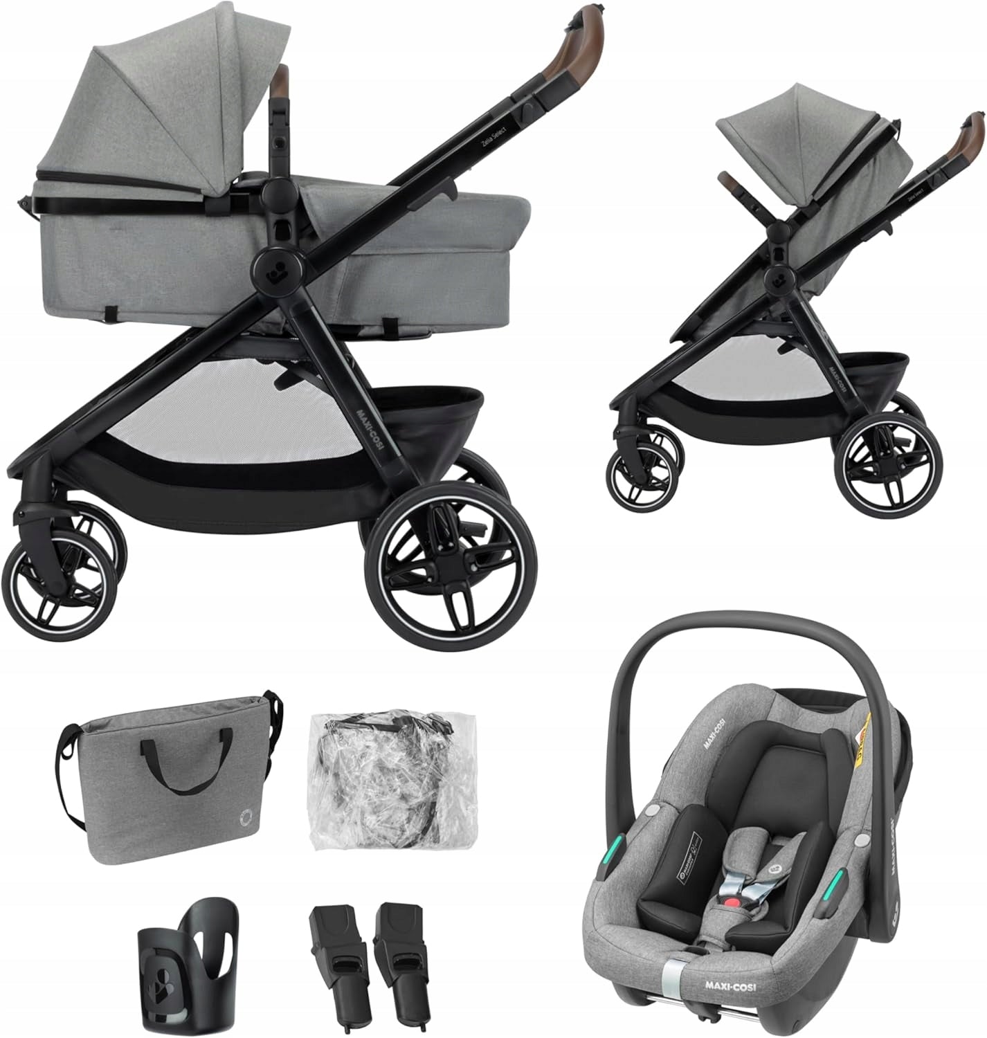 Trolley 3in1 Maxi-Cosi Zelia Select Trio 3in1 seat Cabriofix S i-Size grey