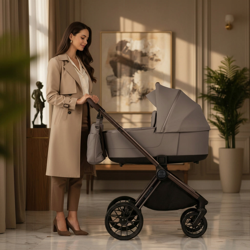 Trolley 4in1 Adamex Bianco Chocolate Fango with Astrid Armchair + Rotating Base Manufacturer code Bianco Chocolate Fango 4w1 z Astrid