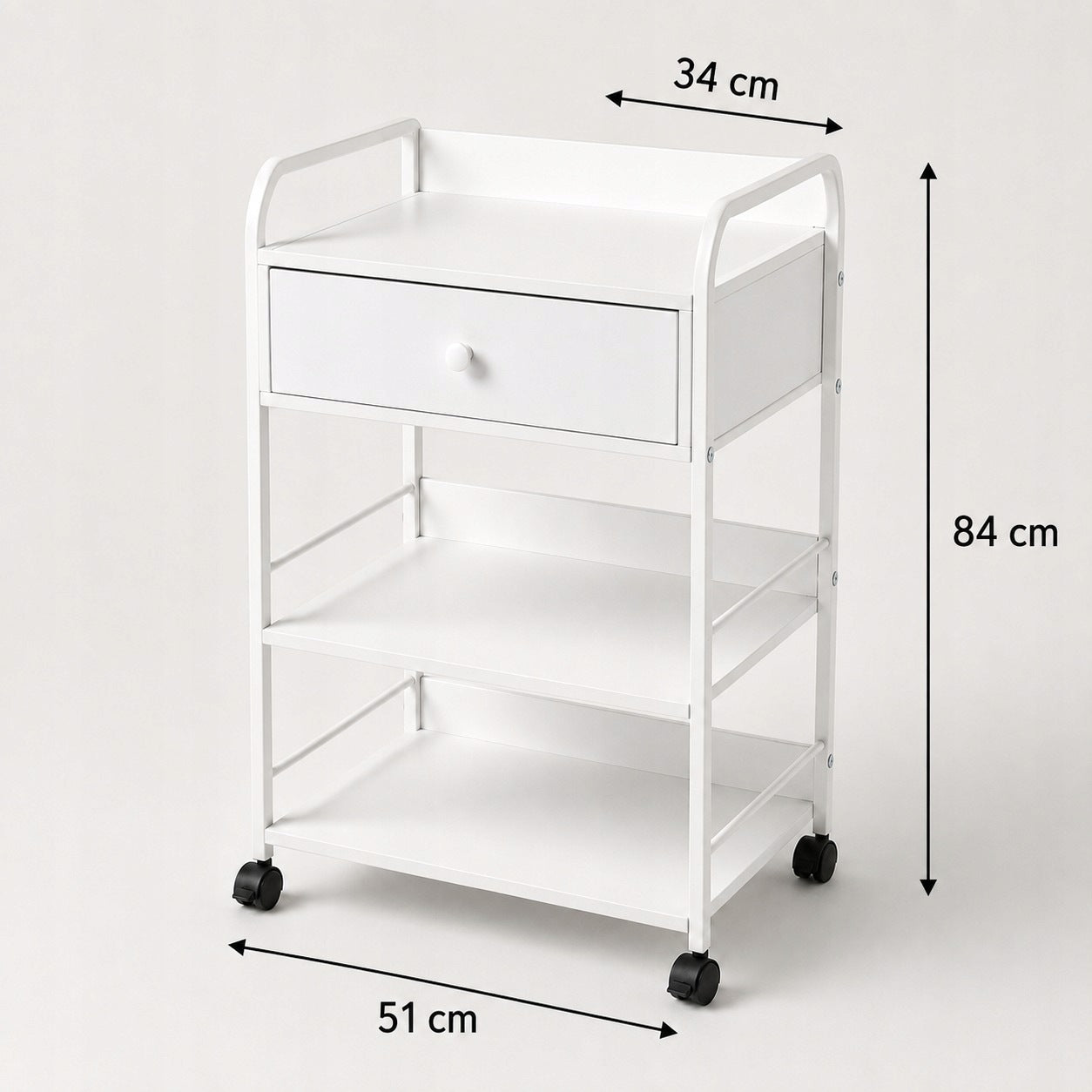 Trolley Cosmetic Helper for Living Room Wheels Drawer Shelves White Manufacturer code 5908124470905