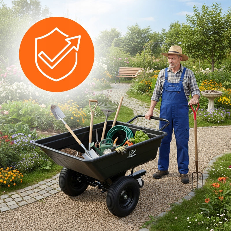 Trolley Garden Trailer for Tractor Lawn Mowers TIPPER POLYMER 300kg Manufacturer code BOGIE-TRAX