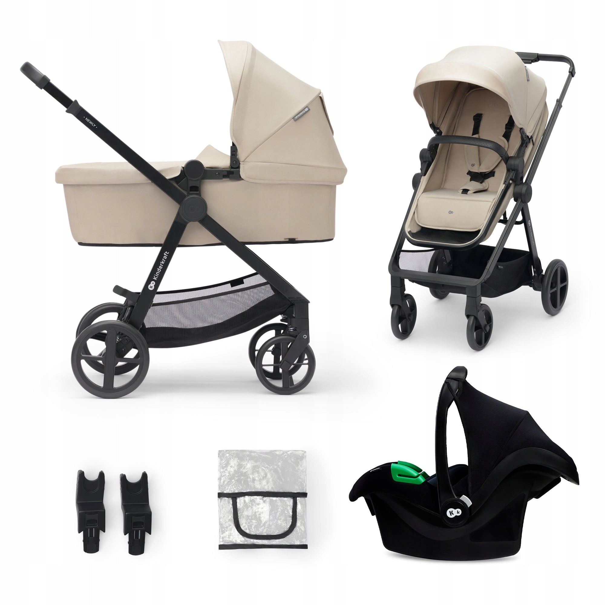 Trolley Multifunctional 3in1 Kinderkraft NEWLY Gondola Seat MINK PRO Beige