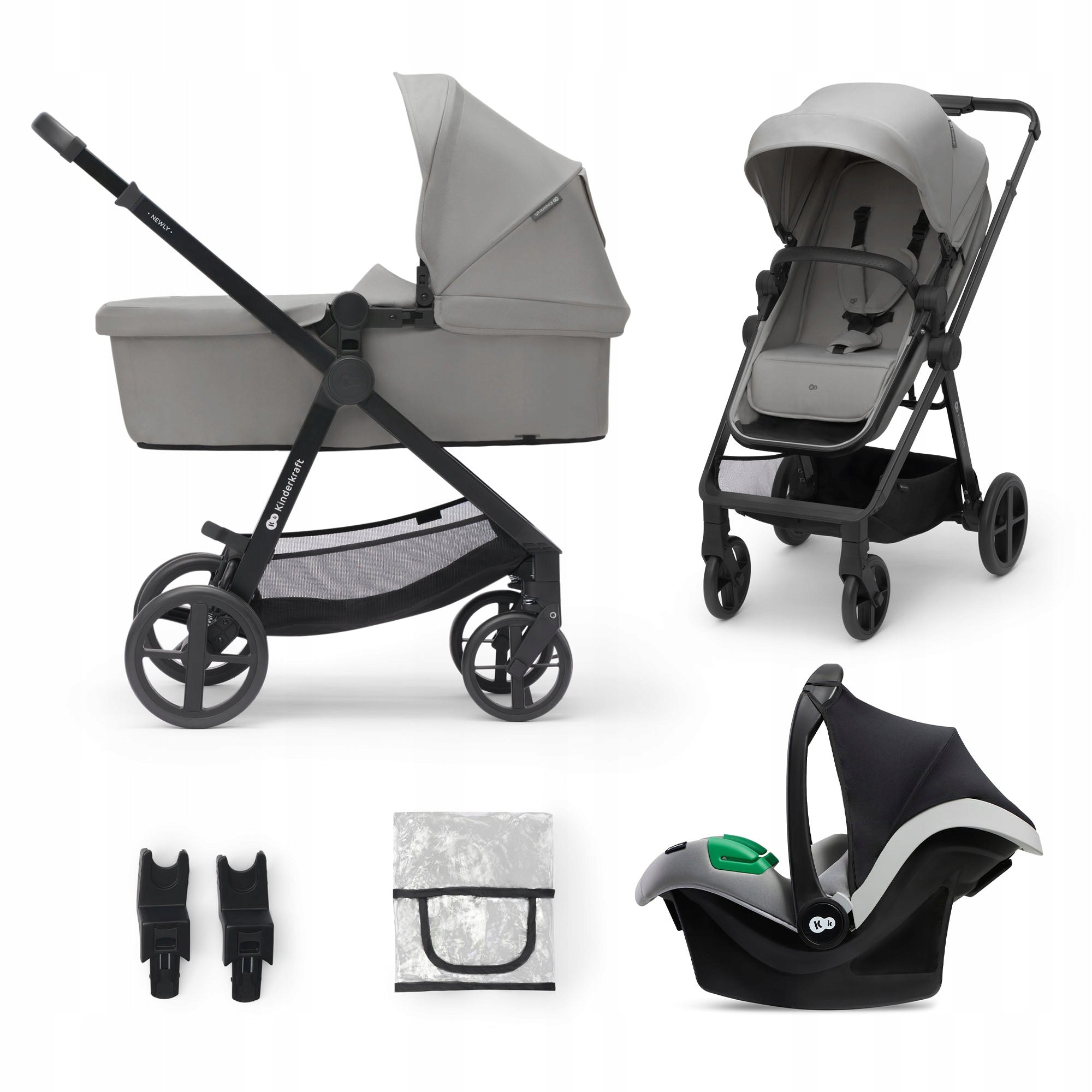 Trolley Multifunctional 3in1 Kinderkraft NEWLY Gondola Seat MINK PRO Grey