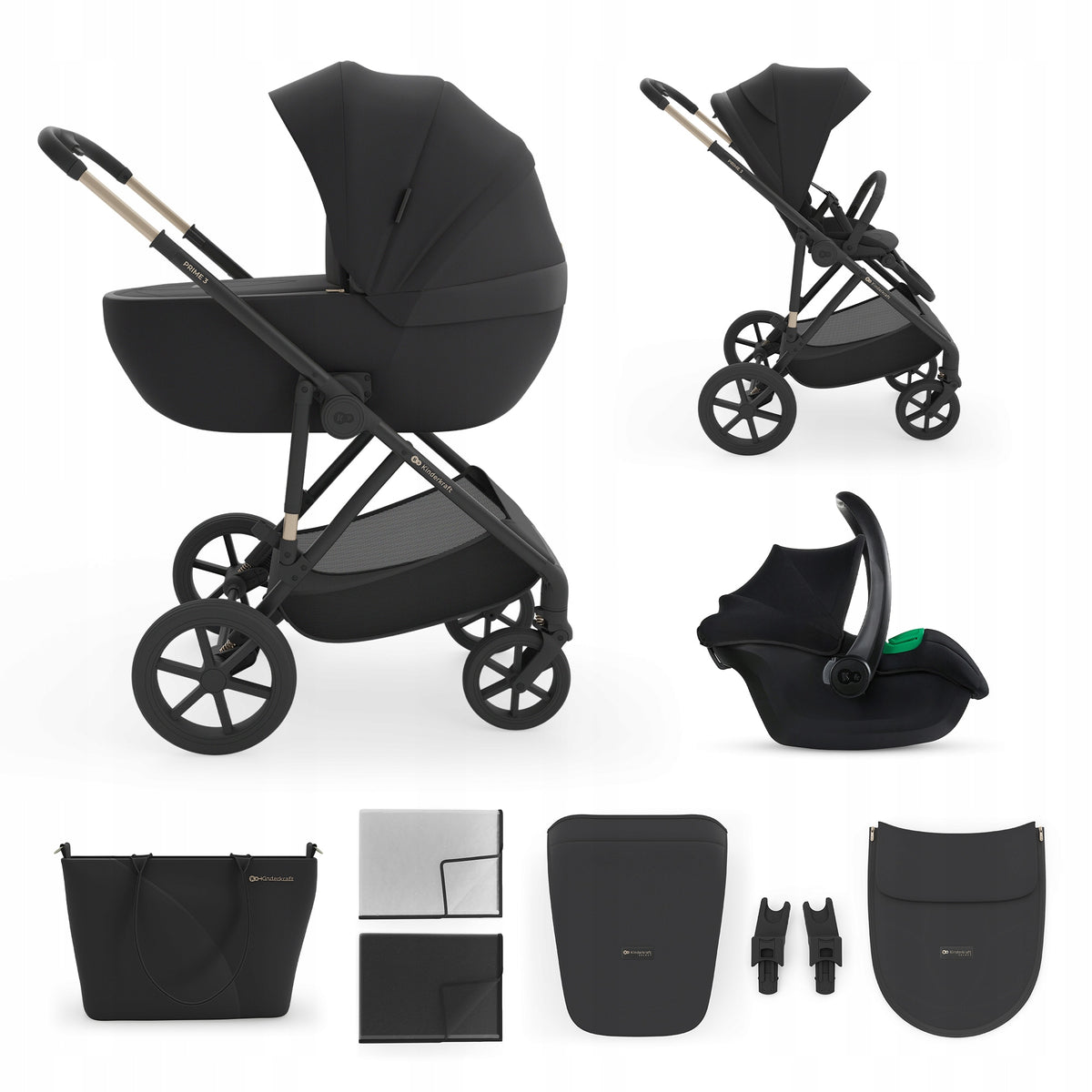 Trolley Multifunctional 3in1 Kinderkraft PRIME 3 Stroller Gondola Seat