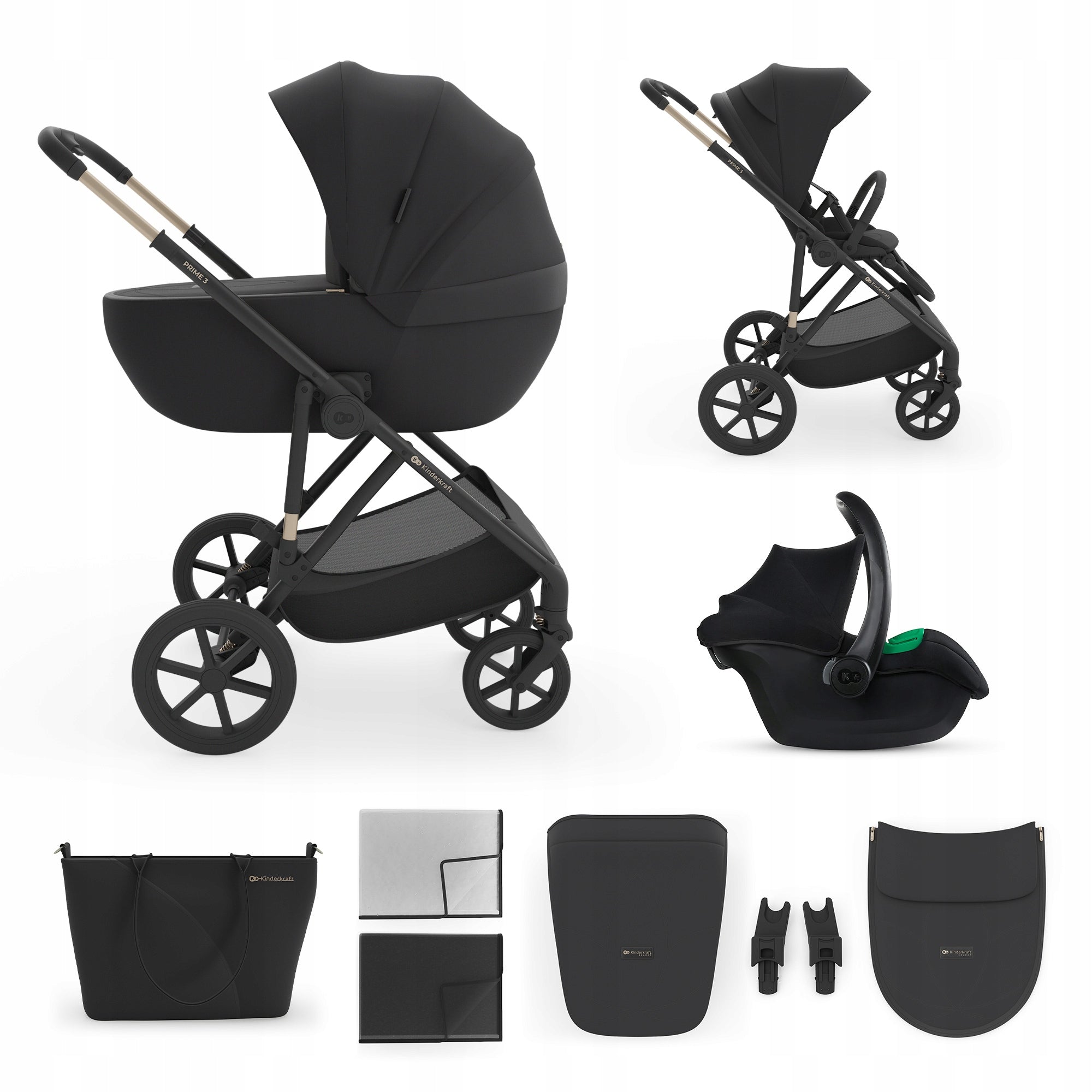 Trolley Multifunctional 3in1 Kinderkraft PRIME 3 Stroller Gondola Seat