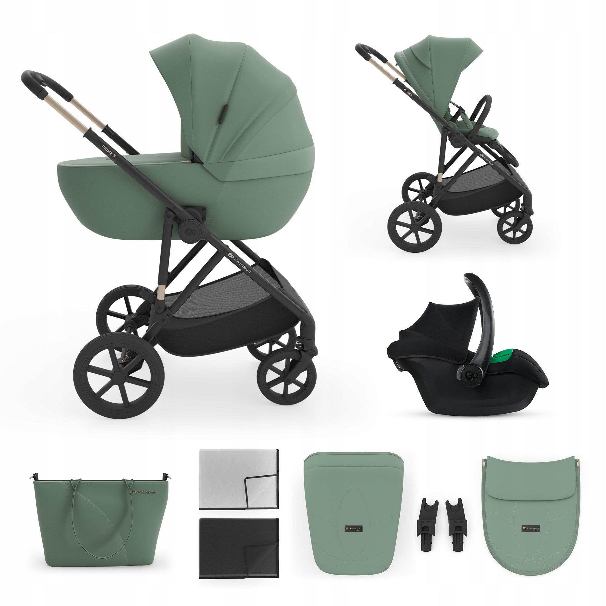 Trolley Multifunctional 3in1 Kinderkraft PRIME 3 Stroller Gondola Seat