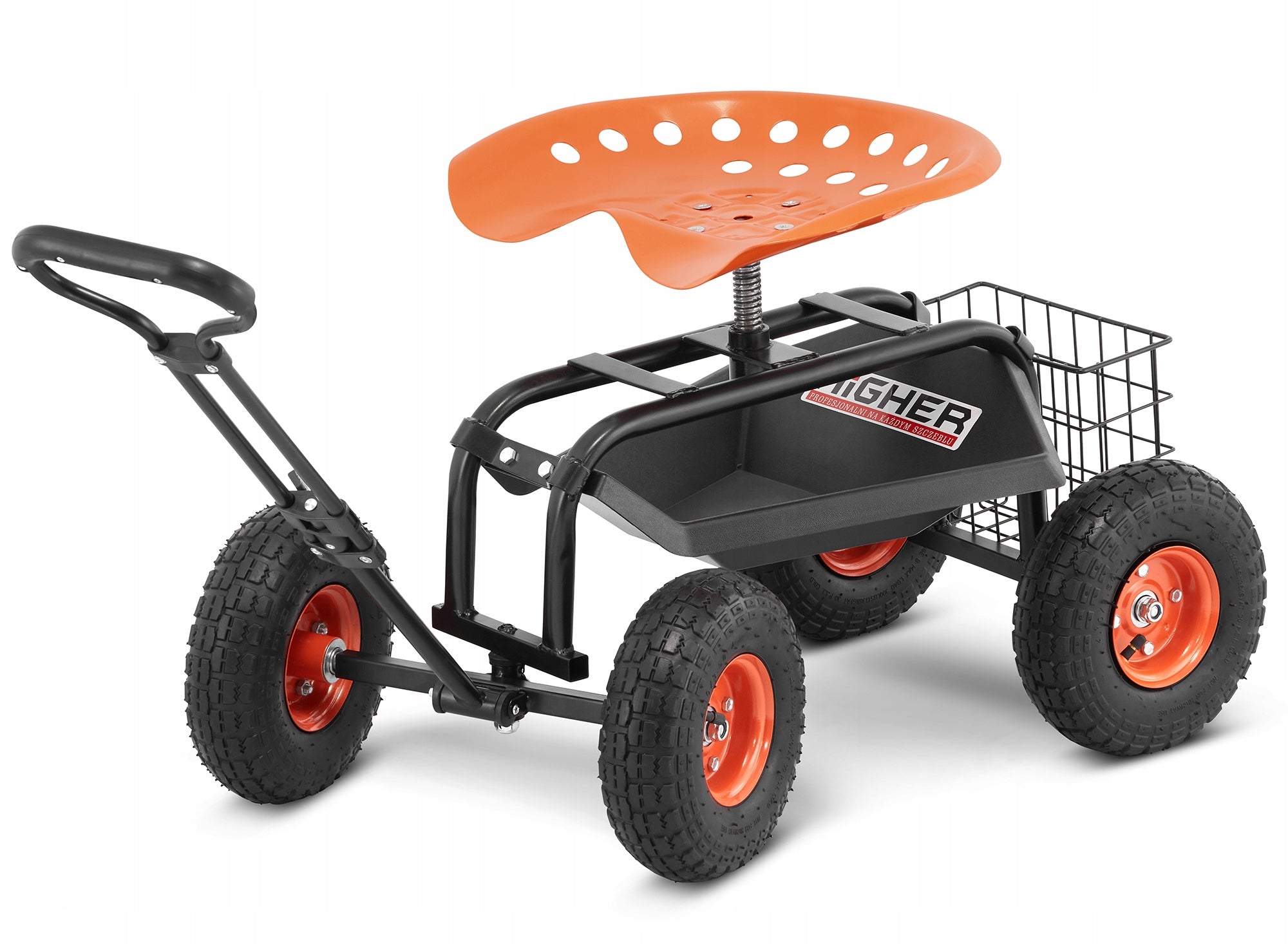 Trolley garden stool on wheels bench HIGHER Brand Higher