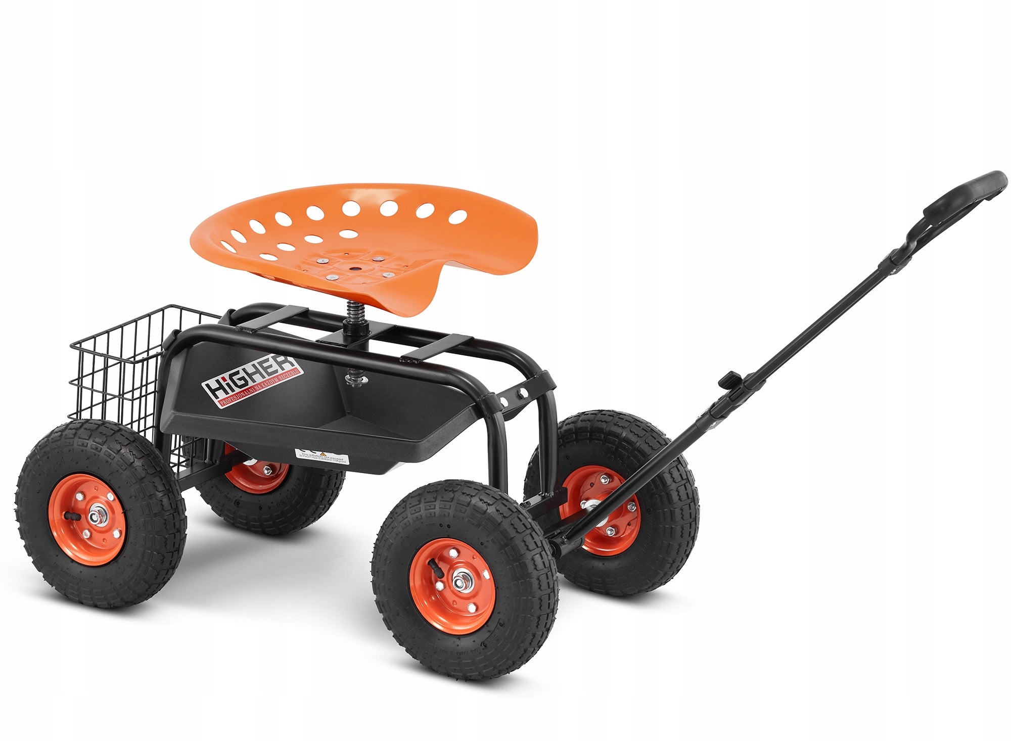 Trolley garden stool on wheels bench HIGHER Manufacturer code PL-WOG