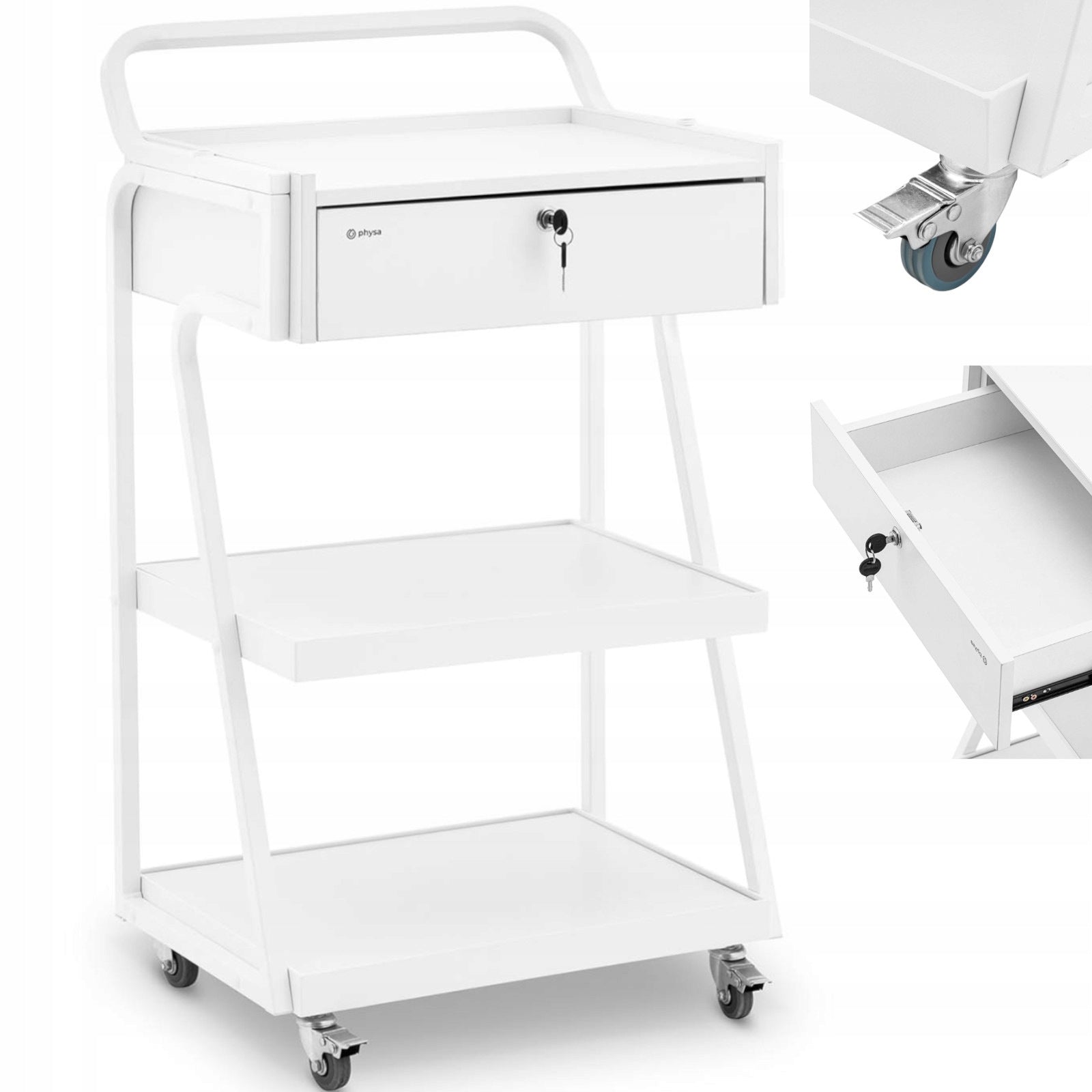 Trolley hairdresser cosmetic helper 1 drawer 3 shelves 55 x 39 x 90 cm -