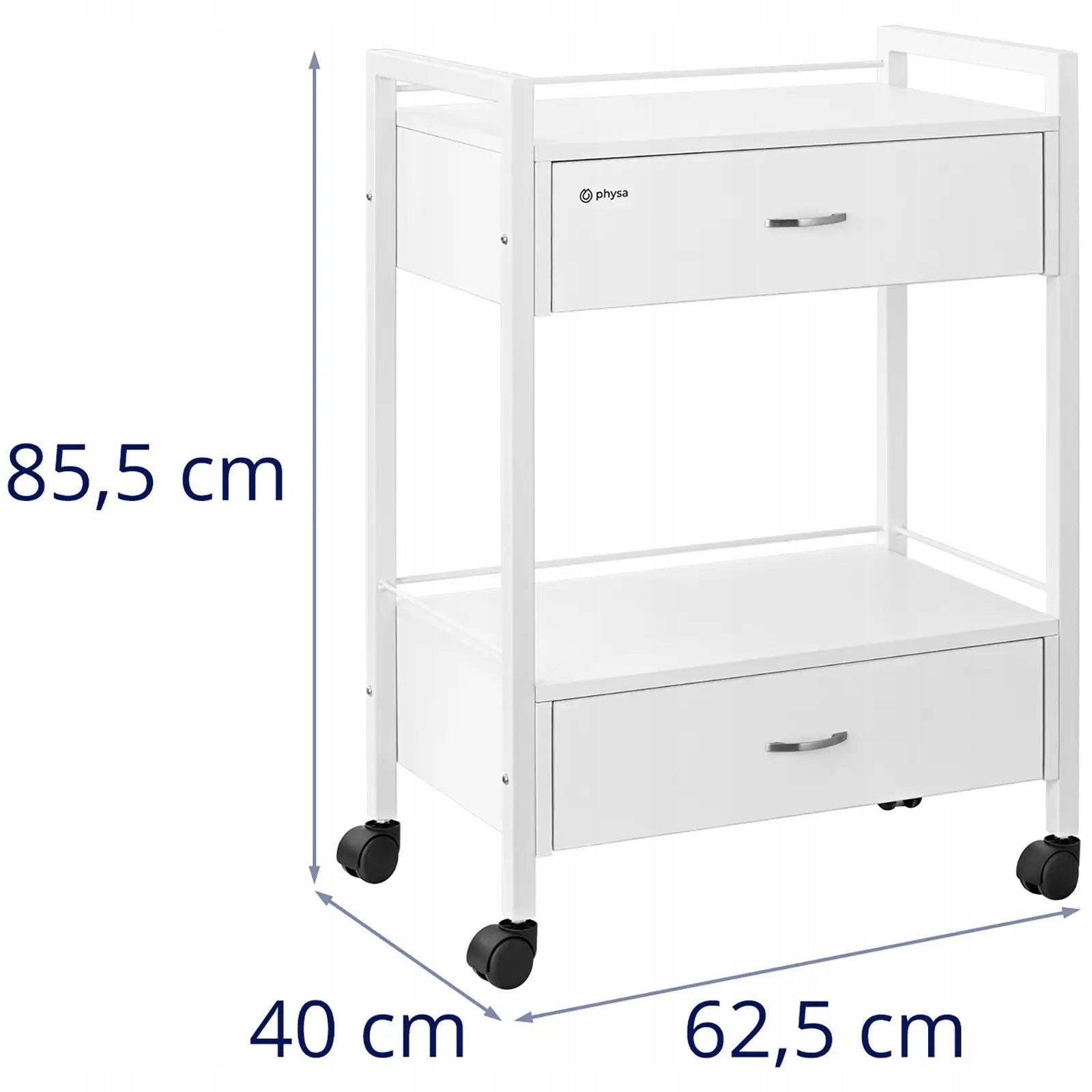 Trolley hairdresser cosmetic helper 2 drawers 2 shelves 62.5 x 40 x 85.5 c