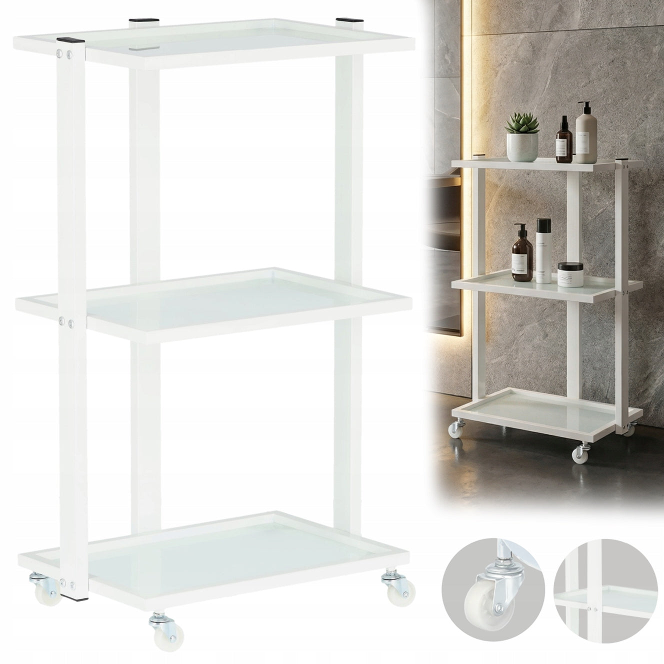 Trolley helper cosmetic hairdresser table for salon on wheels Calis L