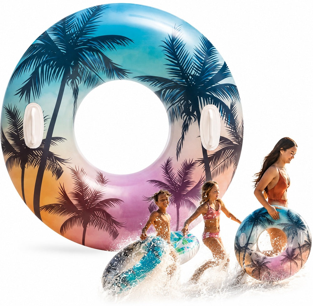 Tropical Leaves Inflatable Swimming Wheel 97cm Swimming Pool Holiday 58263 Packaging status original