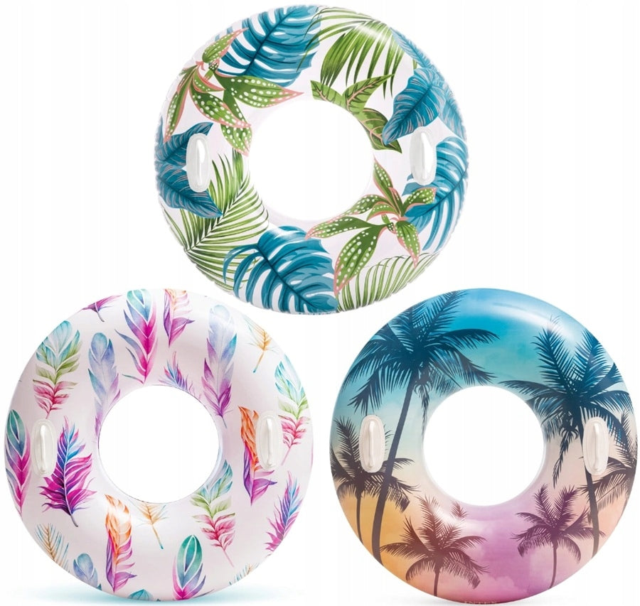 Tropical Leaves Inflatable Swimming Wheel 97cm Swimming Pool Holiday 58263