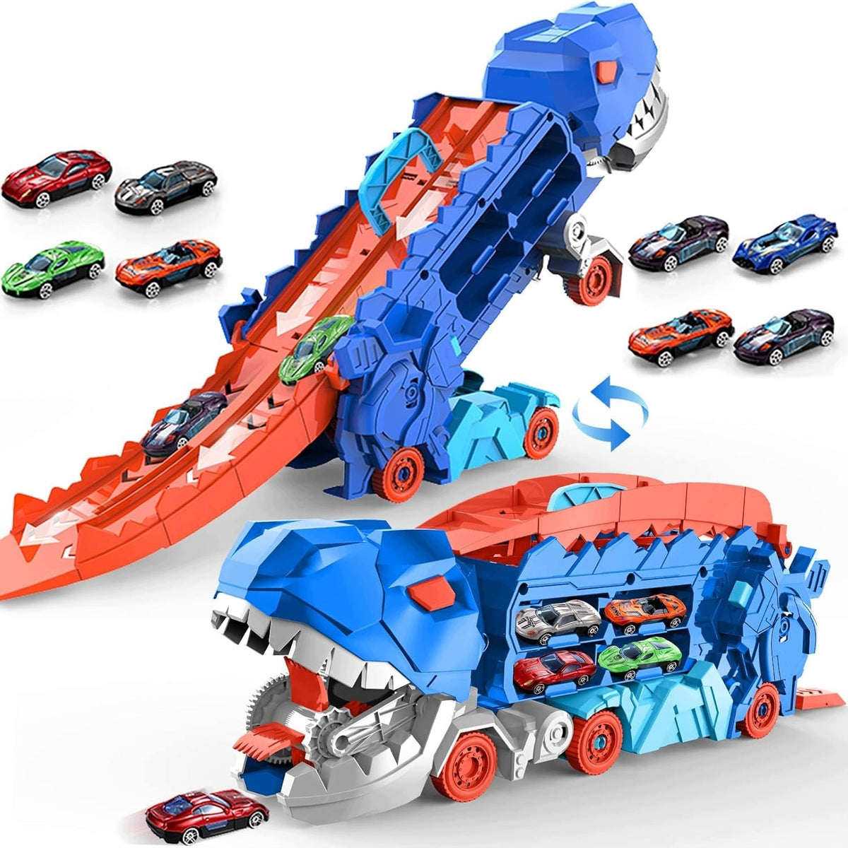 Truck dinosaur race track 2in1 ABS launcher for boy 3-8 years
