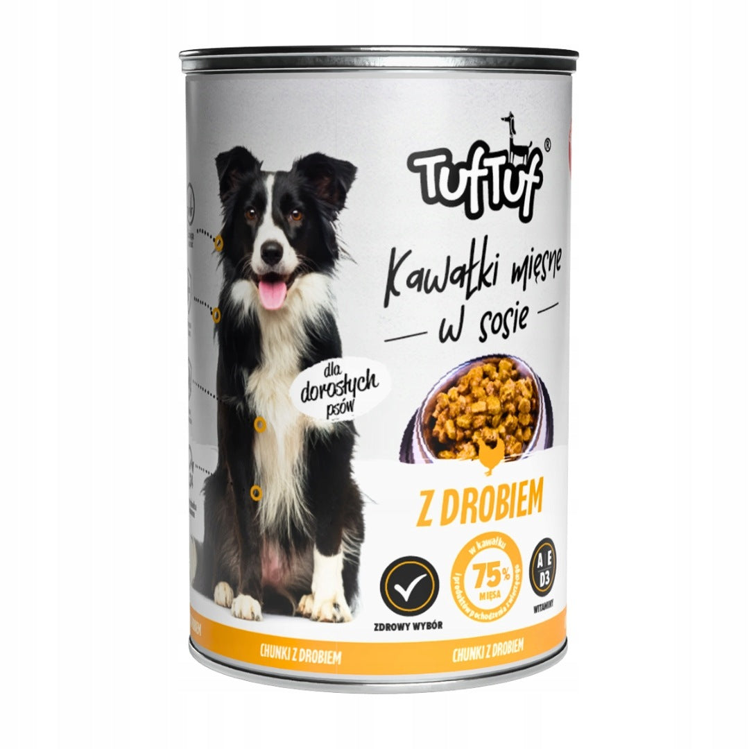TufTuf Wet Dog Food Pieces in Sauce GREAT MIX OF Flavours 24x415g Manufacturer code TUF TUF Karma dla psa KAWAŁKI W SOSIE