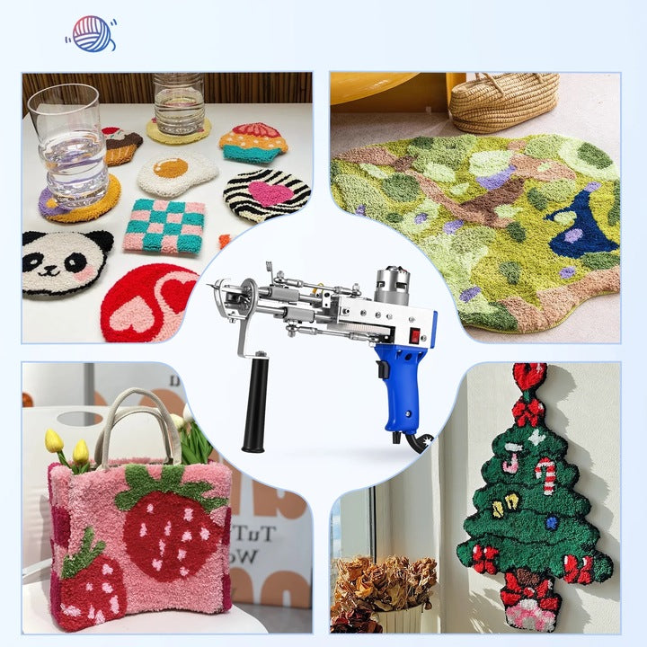 Tufting GUN Set (Pistolet + Machine) GUN MACHINE FABRIC TRIMMER YARN Number of stitches 40
