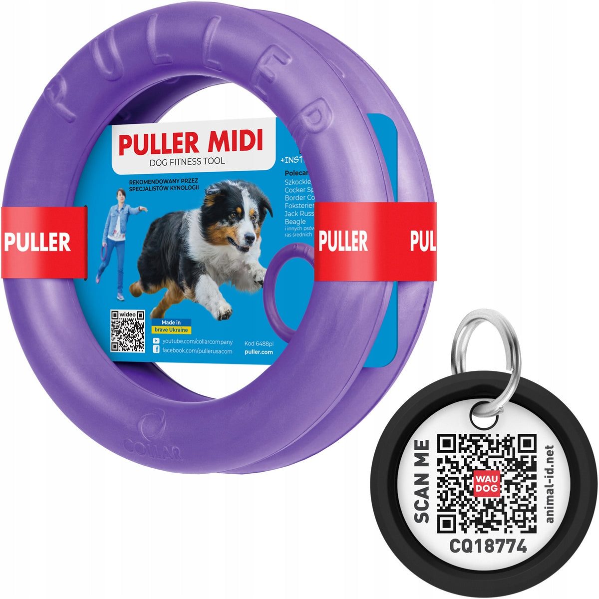 Tug Toy Midi for medium dogs 20 Puller , 2 pcs + FREEBIE QR ID EAN (GTIN) 4823089384702