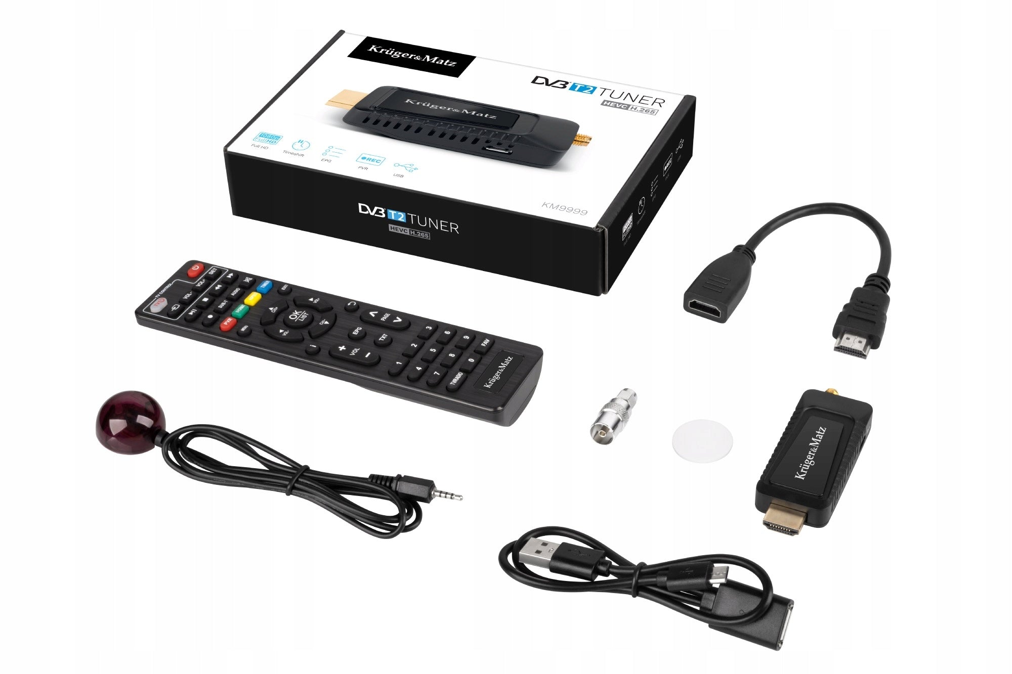 Tuner DVB-T2 KrugerMatz H.265 HEVC decoder for HDMI