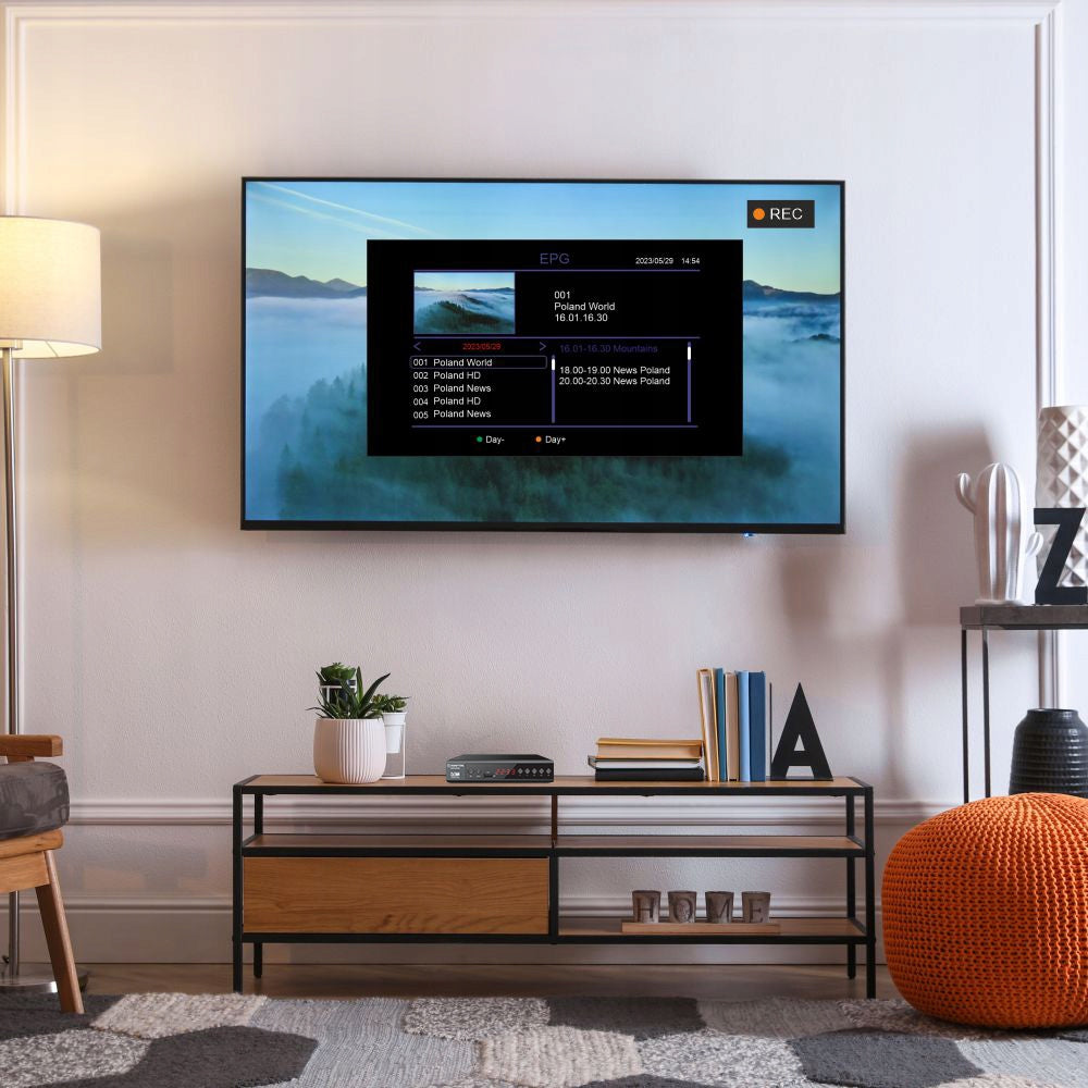 Tuner DVBT2 DVBT 2 terrestrial TV set-top box HEVC H.265 HDMI PVR EPG FullHD USB Brand Manta