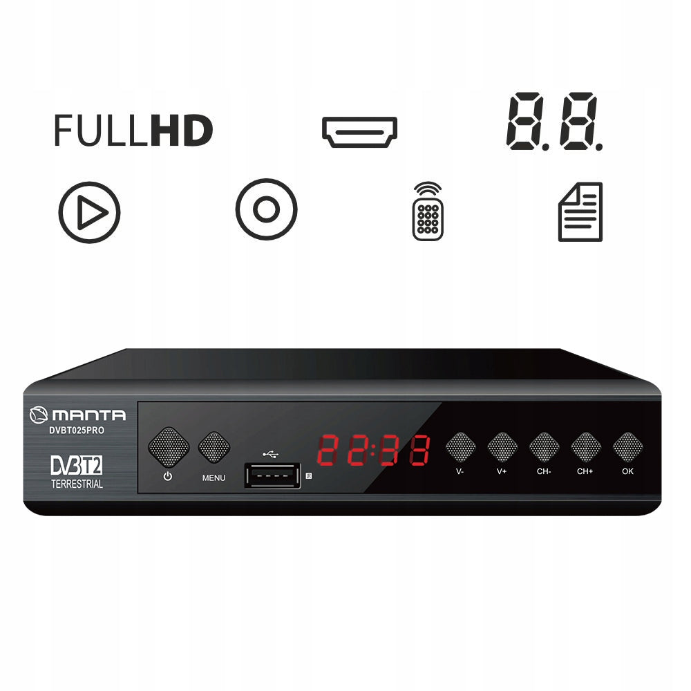 Tuner DVBT2 DVBT 2 terrestrial TV set-top box HEVC H.265 HDMI PVR EPG FullHD USB Packaging status original