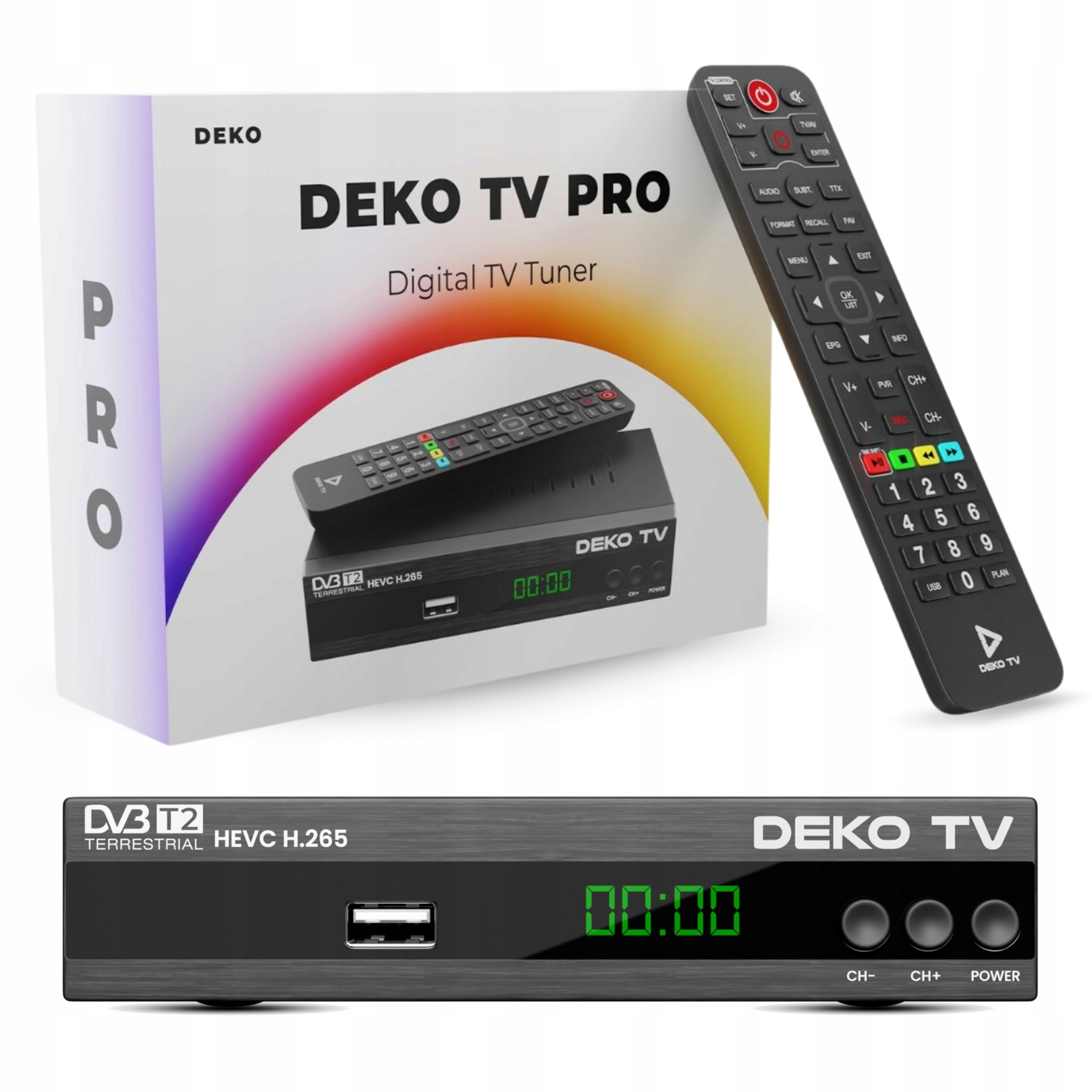 Tuner DVBT2 Terrestrial TV DVBT 2 DVB T2 HEVC + Remote Control For Decoder