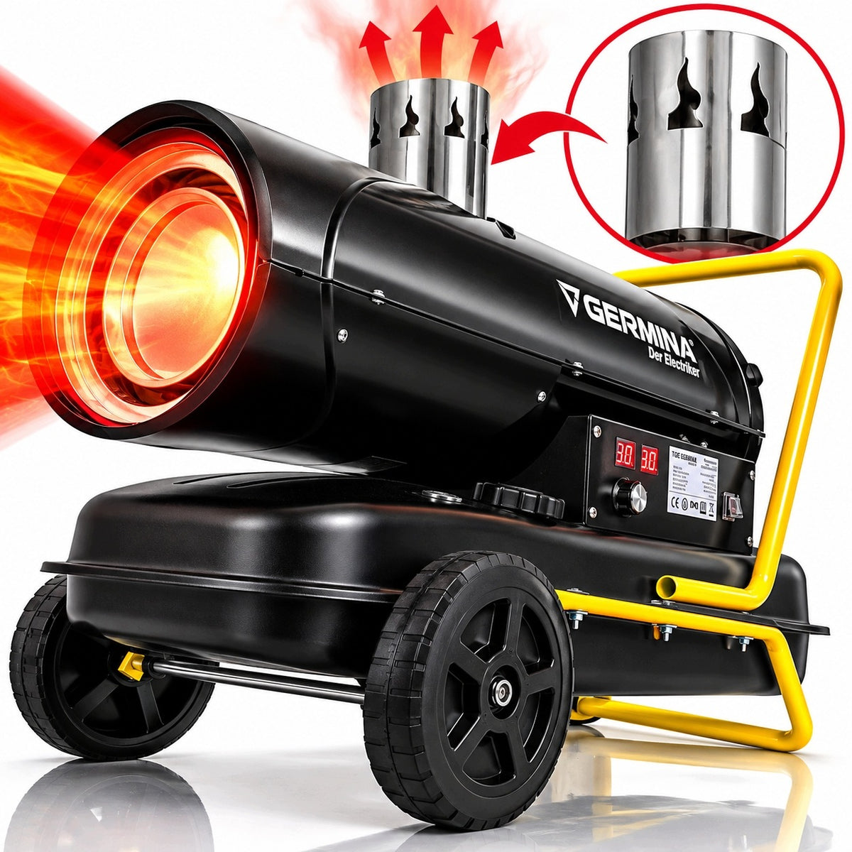 Turbo Oil Heater with Chimney for Exhaust Thermostat 30kW Packaging status original
