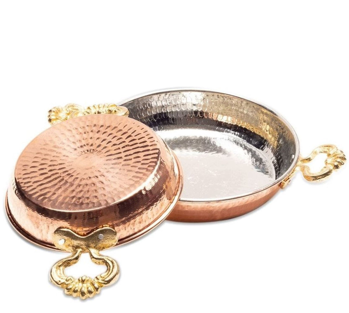 Turkish Copper Pan Sahan 18 and 20 cm Hand Hammered Set of 2pcs Brand no brand