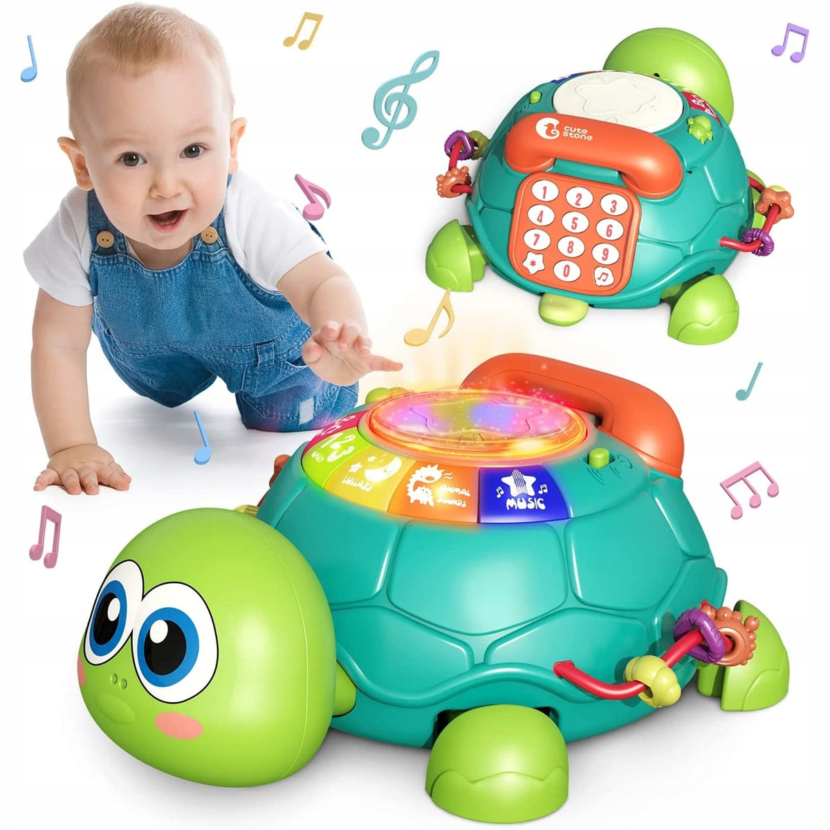 Turtle for Crawling with Music, Educational Toy, Turtle Toy for Kids Packaging status original