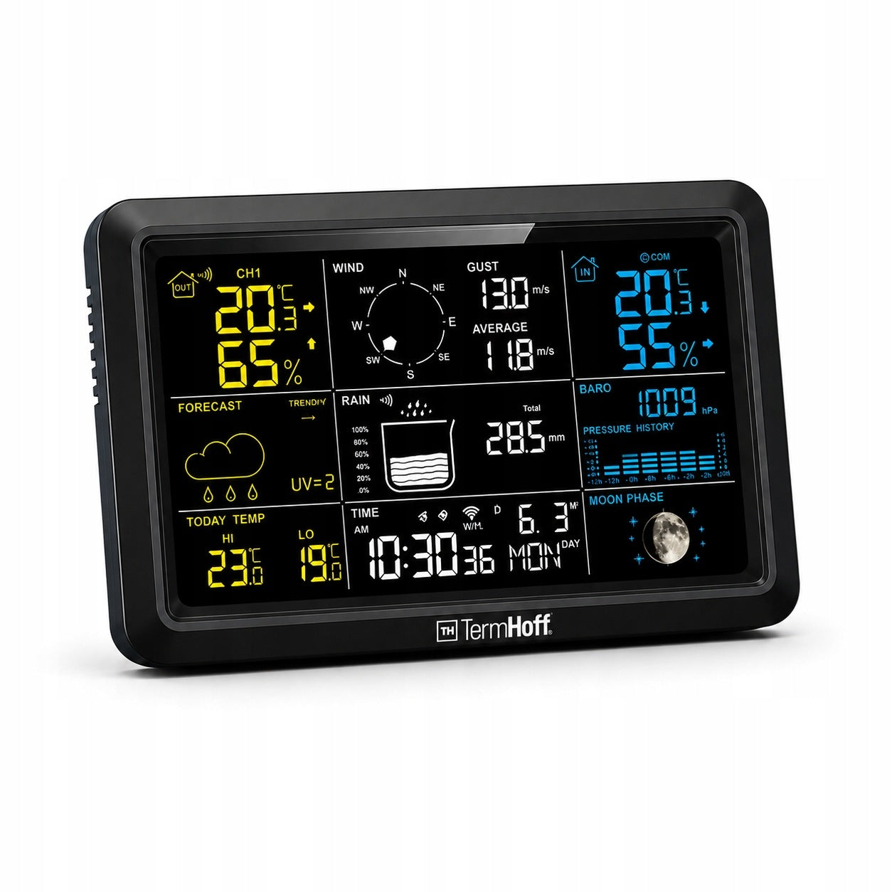 Tuya 7in1 Wireless WiFi Weather Station with Wind Meter and Rain Meter Manufacturer code Stacja Pogody WiFi Tuya 7w1 TermHoff TH-WS10