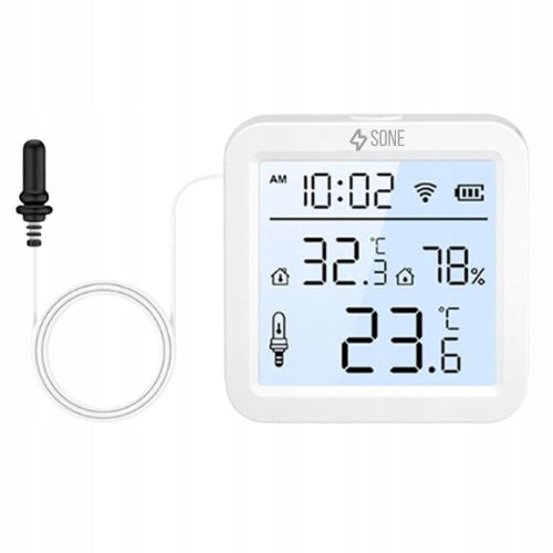 Tuya WiFi Temperature Sensor with LCD Probe Humidity Thermometer 96 cm Manufacturer code SB1693