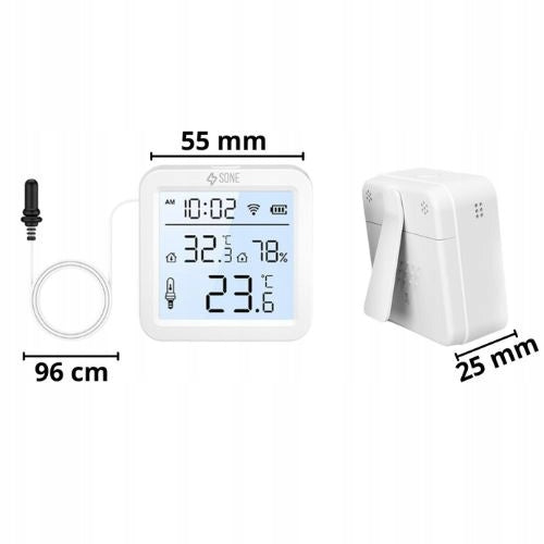 Tuya WiFi Temperature Sensor with LCD Probe Humidity Thermometer 96 cm Packaging status original