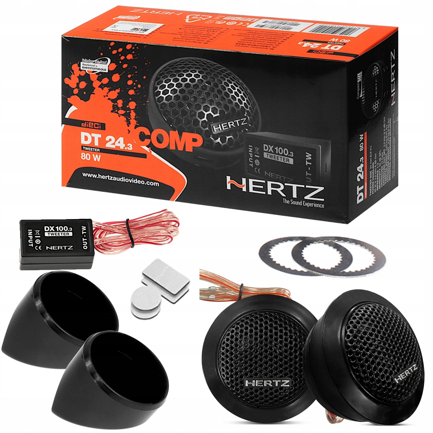 Tweeter speakers HERTZ DT24.3 80W whistles tweeters + crossovers