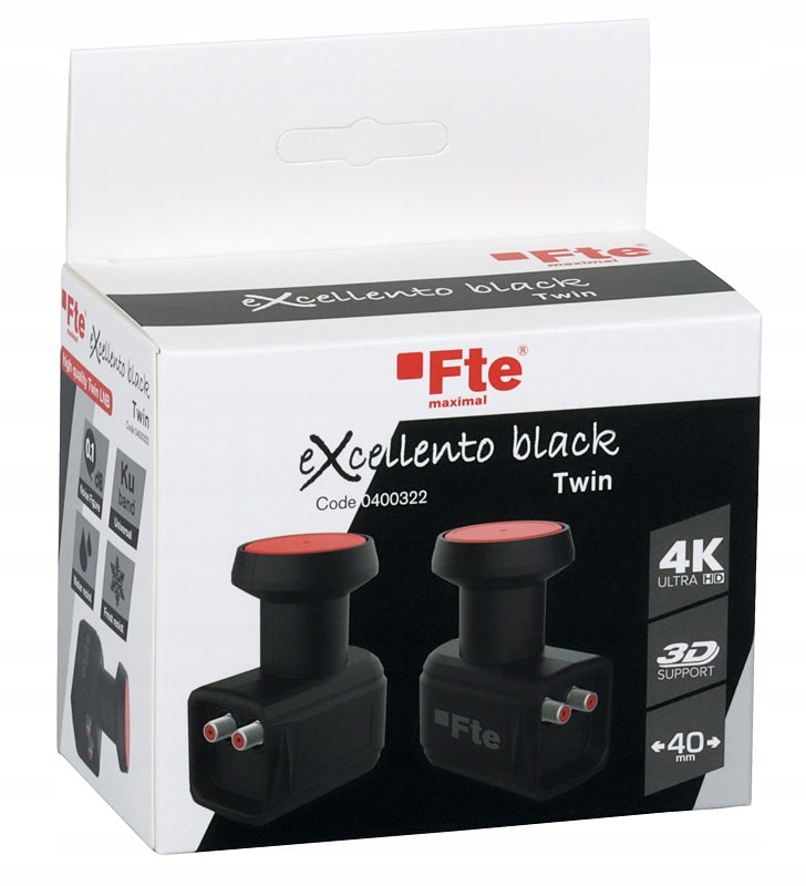 Twin Fte eXcellento Black Dual HD 4K Satellite Converter Manufacturer code P.C.: 0400322