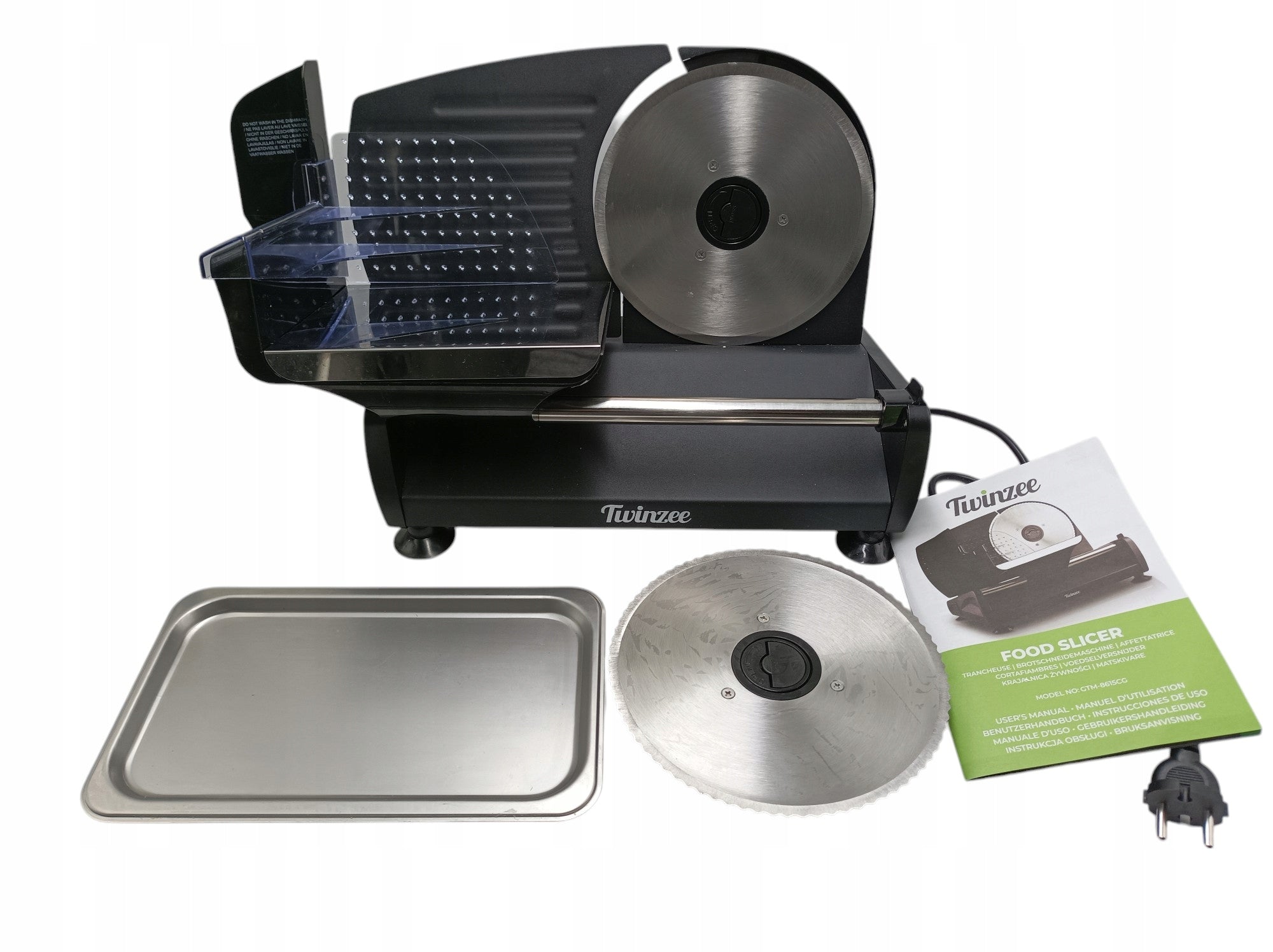 Twinzee GTM-8615CG Stainless Steel Electric Slicer Black 150W Manufacturer code Krajalnica do żywności