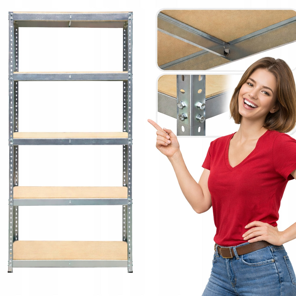 Twisted METAL RACK for screws 180x90x40 GALVANIZED 5P x 200kg Metalkas